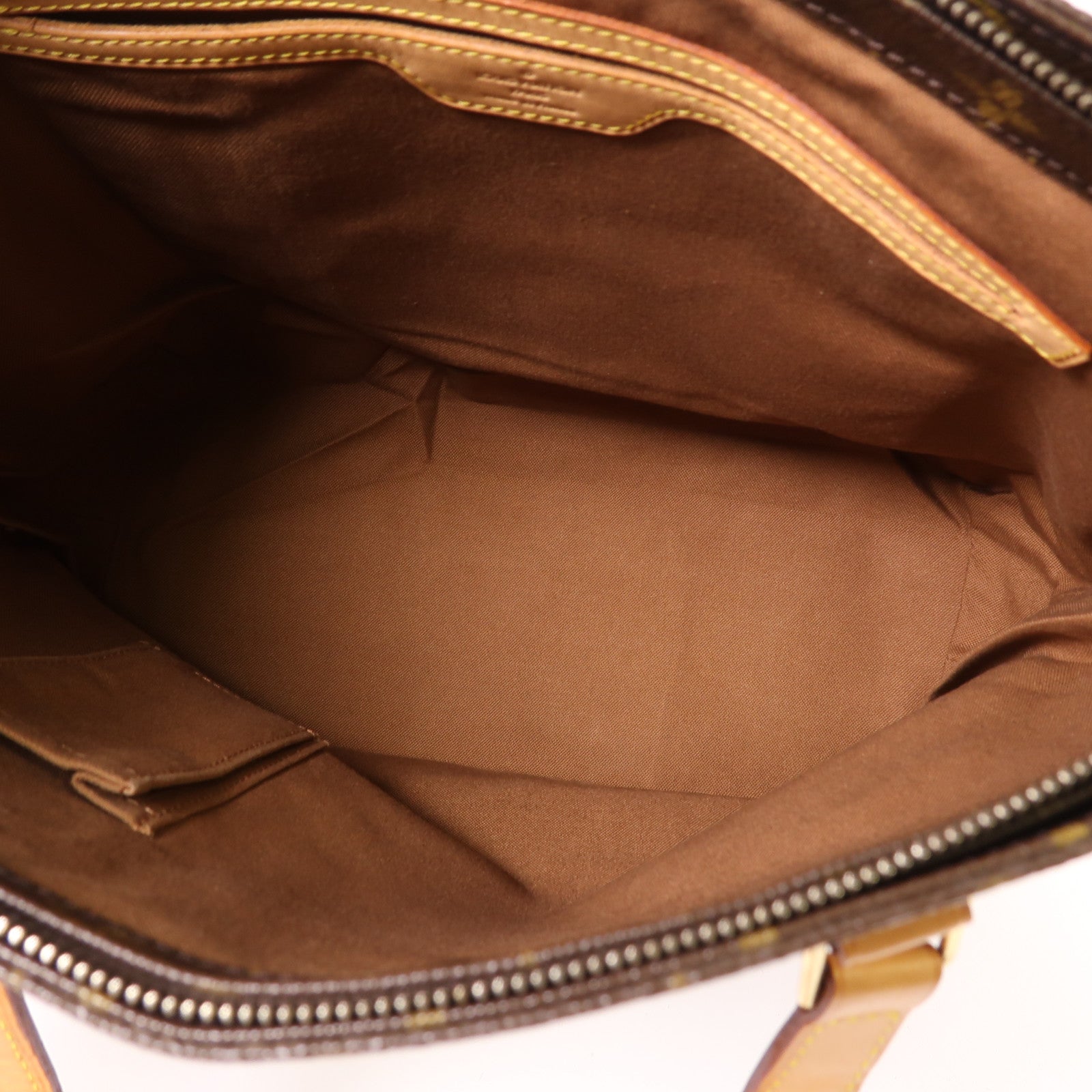 LOUIS VUITTON Monogram Cabas Mezzo金扣肩背袋棕色