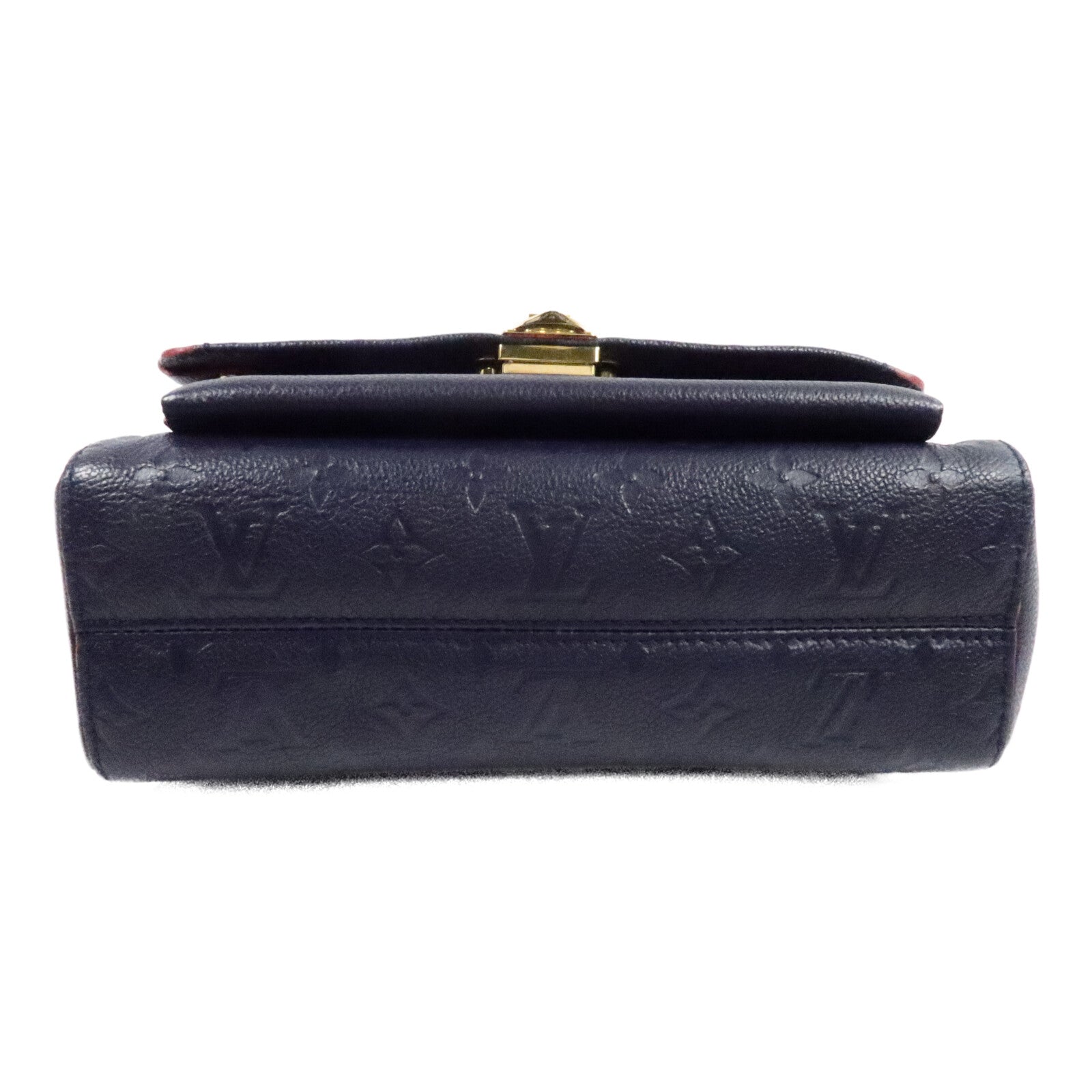 LOUIS VUITTON Monogram Empreinte Vavin PM金扣肩背袋深藍色