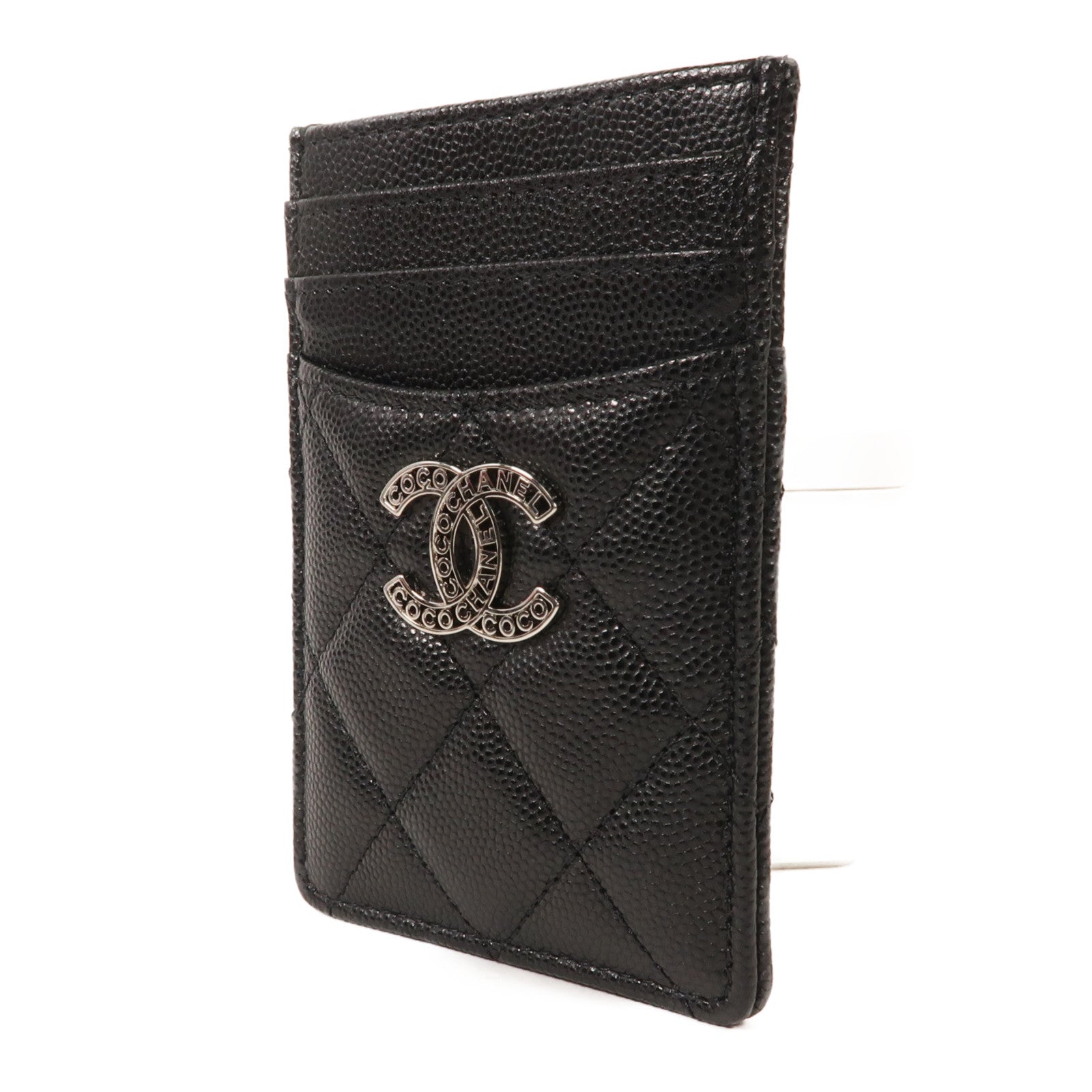 CHANEL 牛皮皮革Card Holder銀扣卡片套