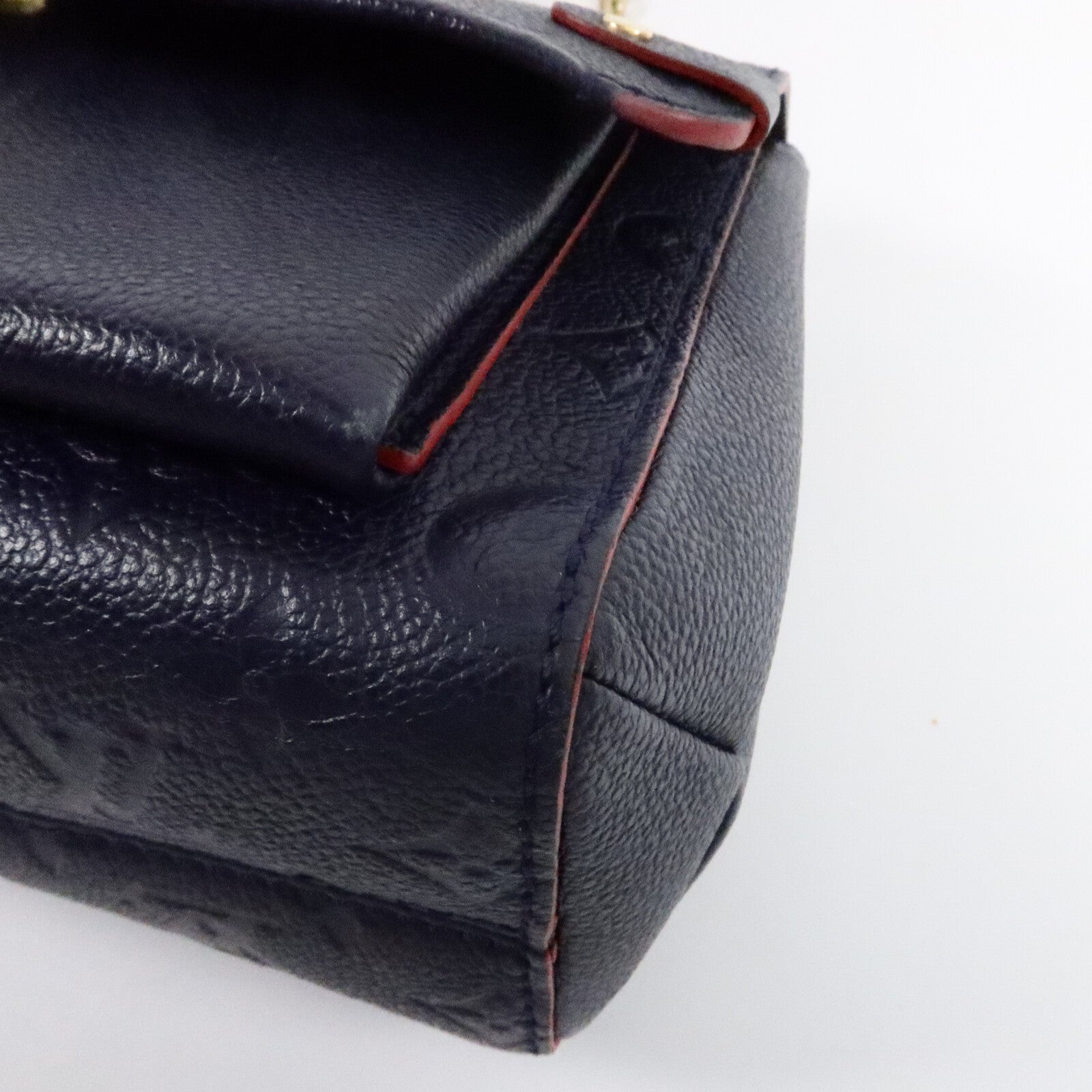 LOUIS VUITTON Monogram Empreinte Vavin PM金扣肩背袋深藍色