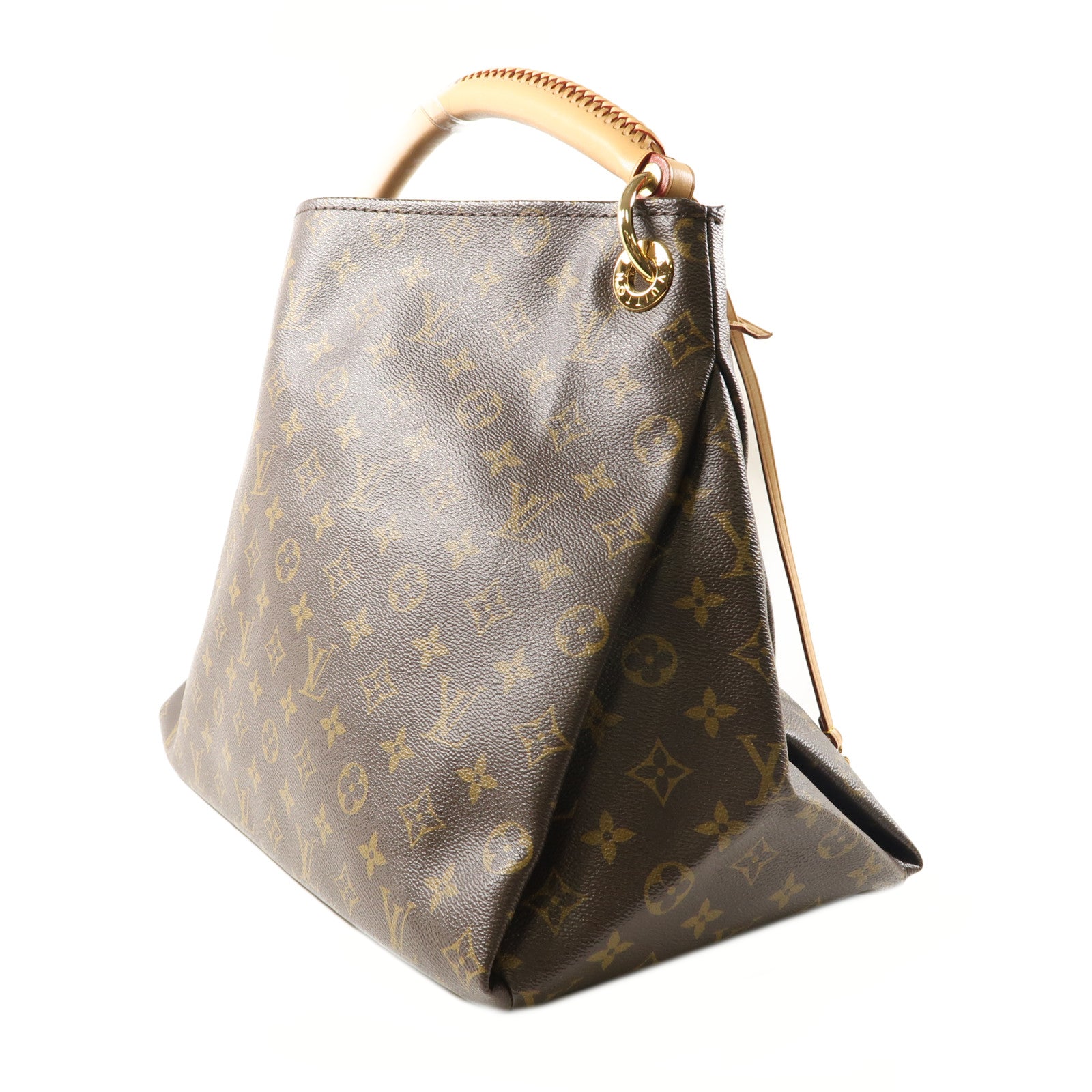 LOUIS VUITTON Monogram Artsy MM金扣肩背袋棕色