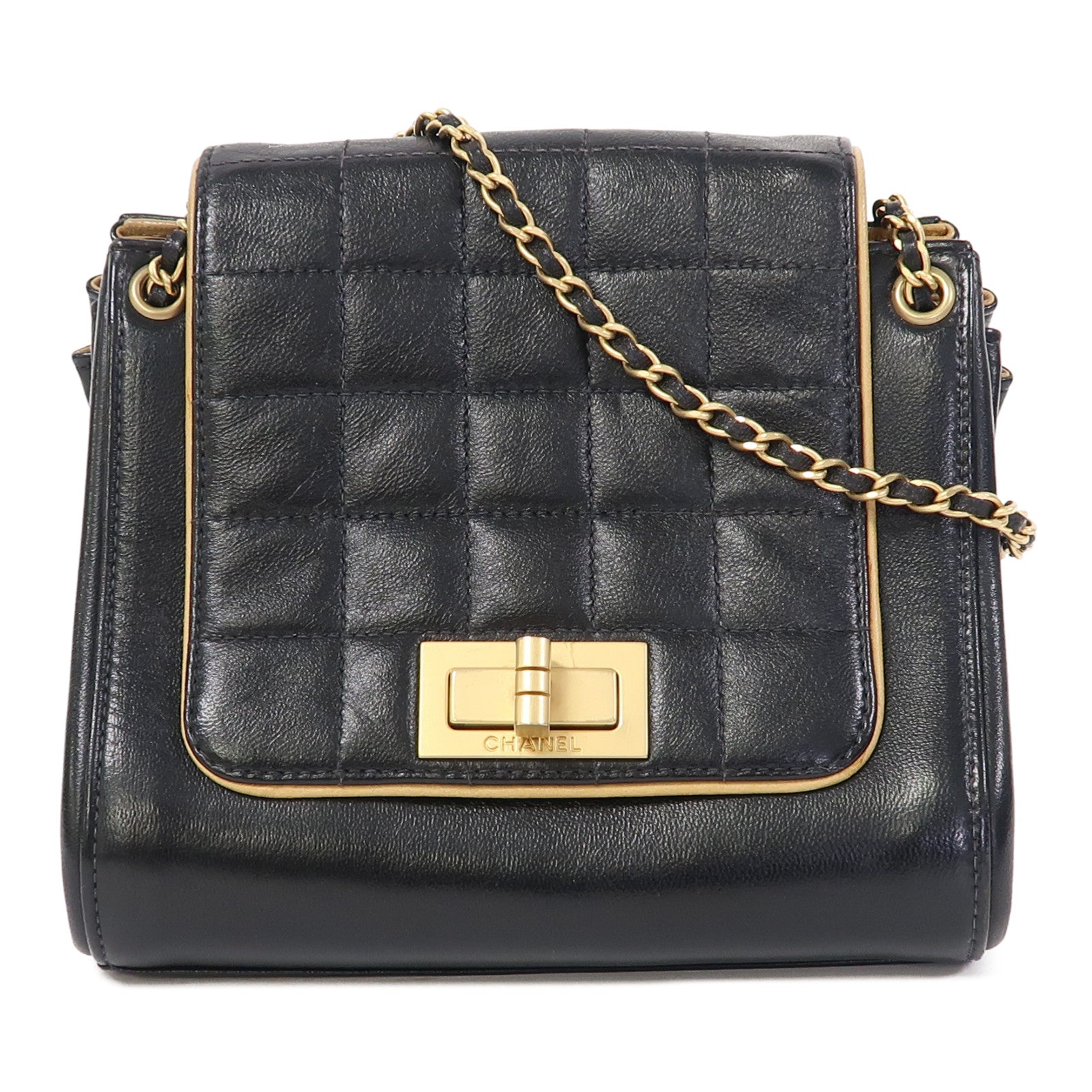 CHANEL 【激減優惠】羊皮皮革Vanity Chain Bag金扣手挽肩背兩用袋黑色