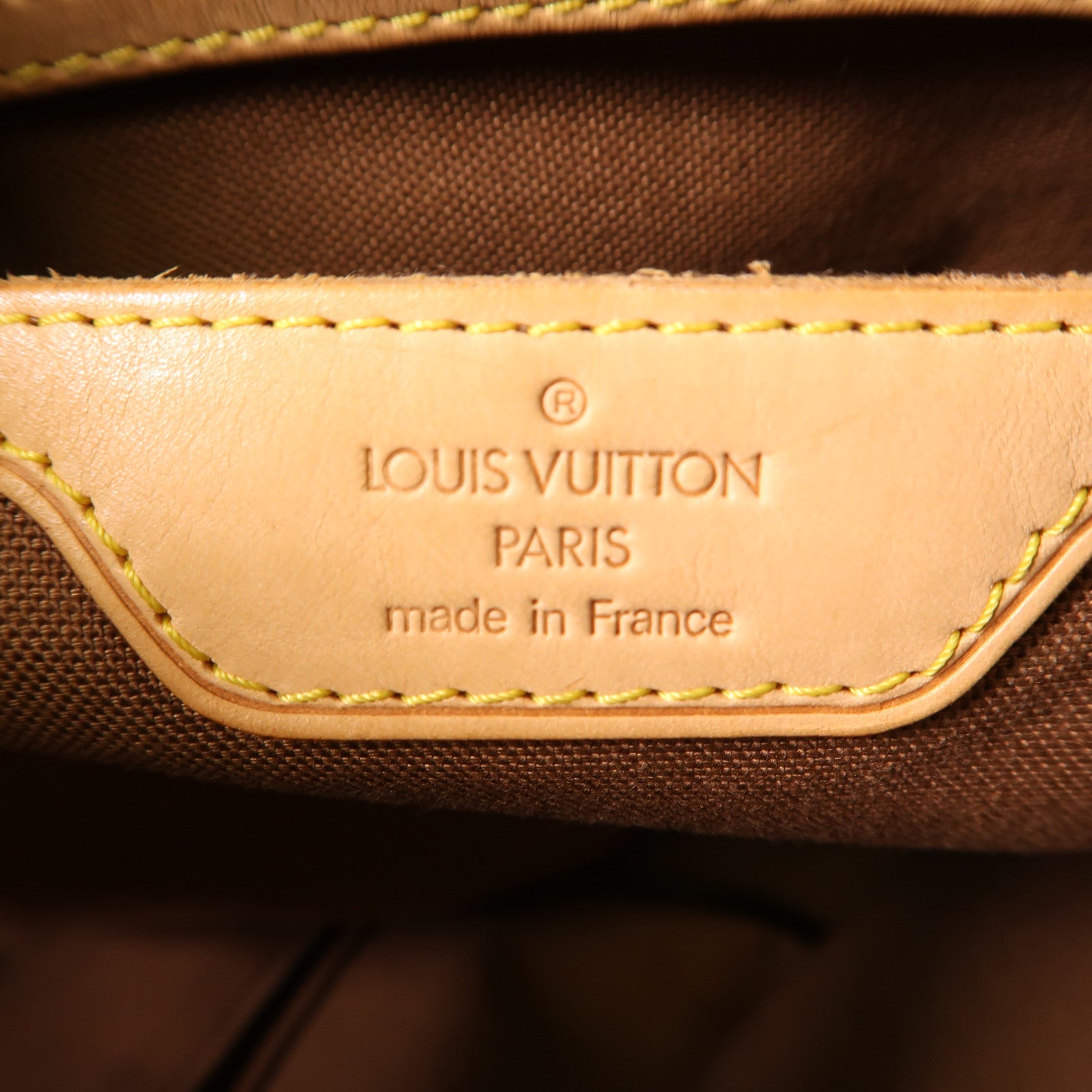 LOUIS VUITTON Monogram Cabas Mezzo金扣肩背袋棕色