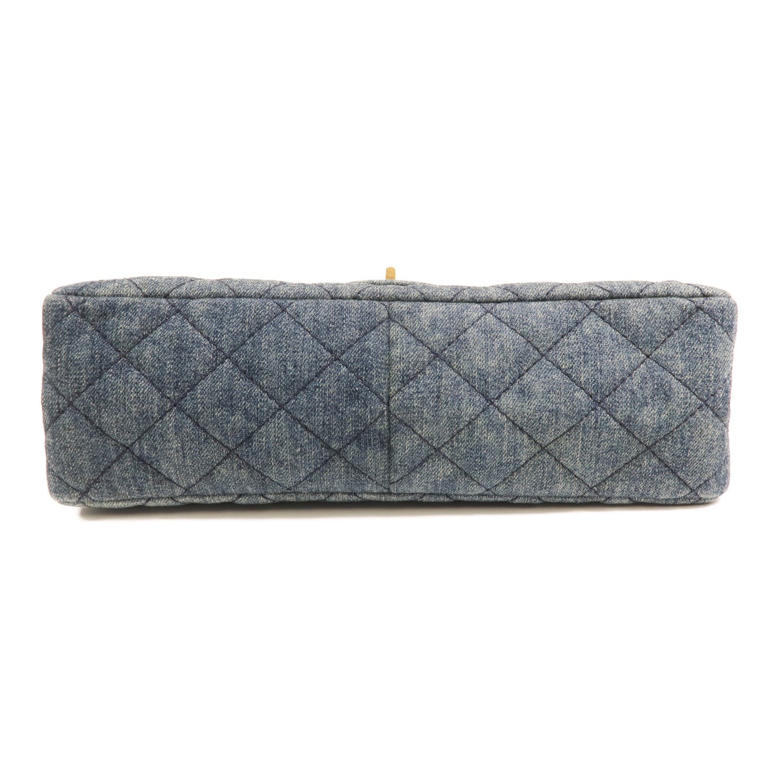 CHANEL 牛仔布2.55 Large金扣鏈帶肩背袋
