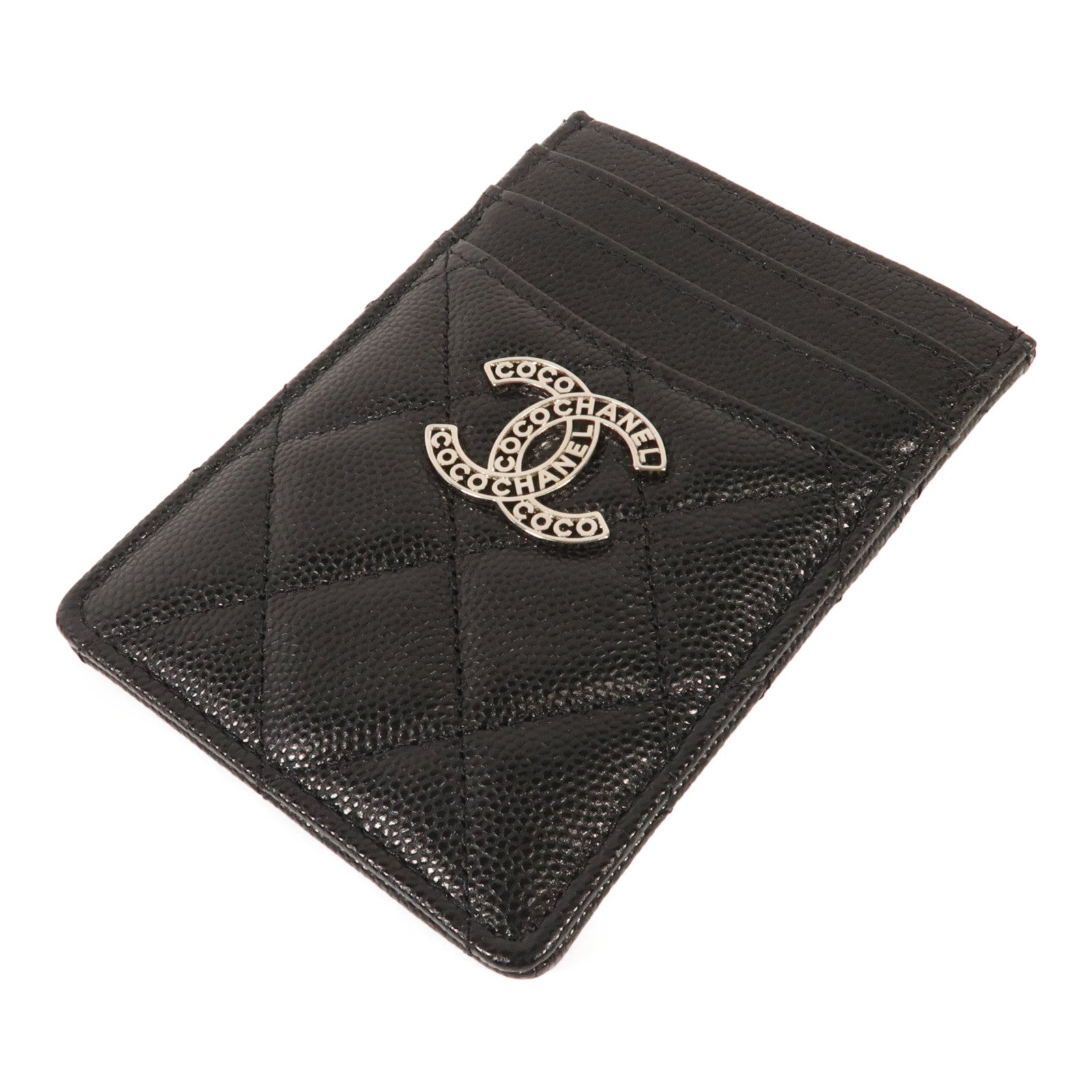 CHANEL 牛皮皮革Card Holder銀扣卡片套