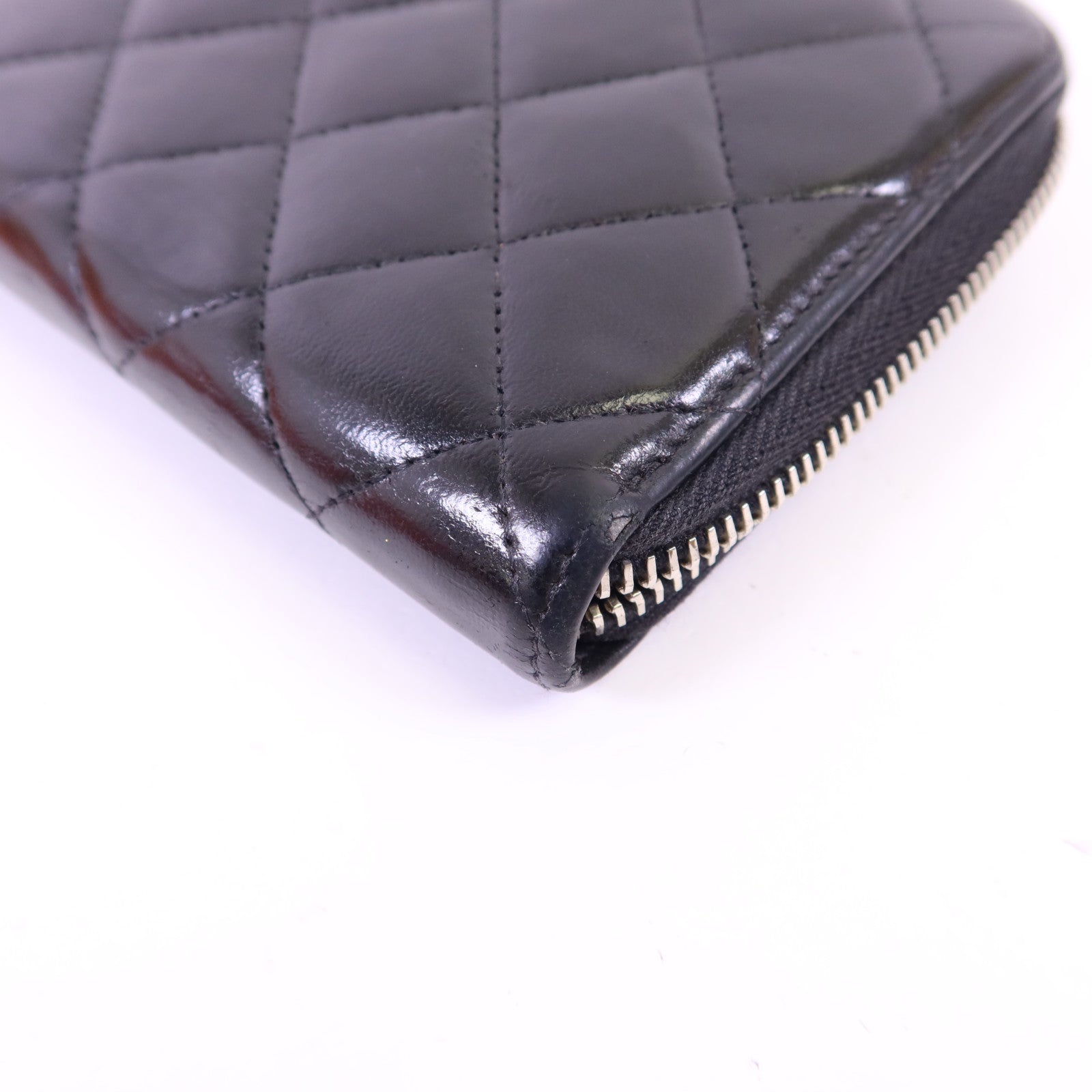 CHANEL 羊皮皮革Long Wallet銀扣長錢包
