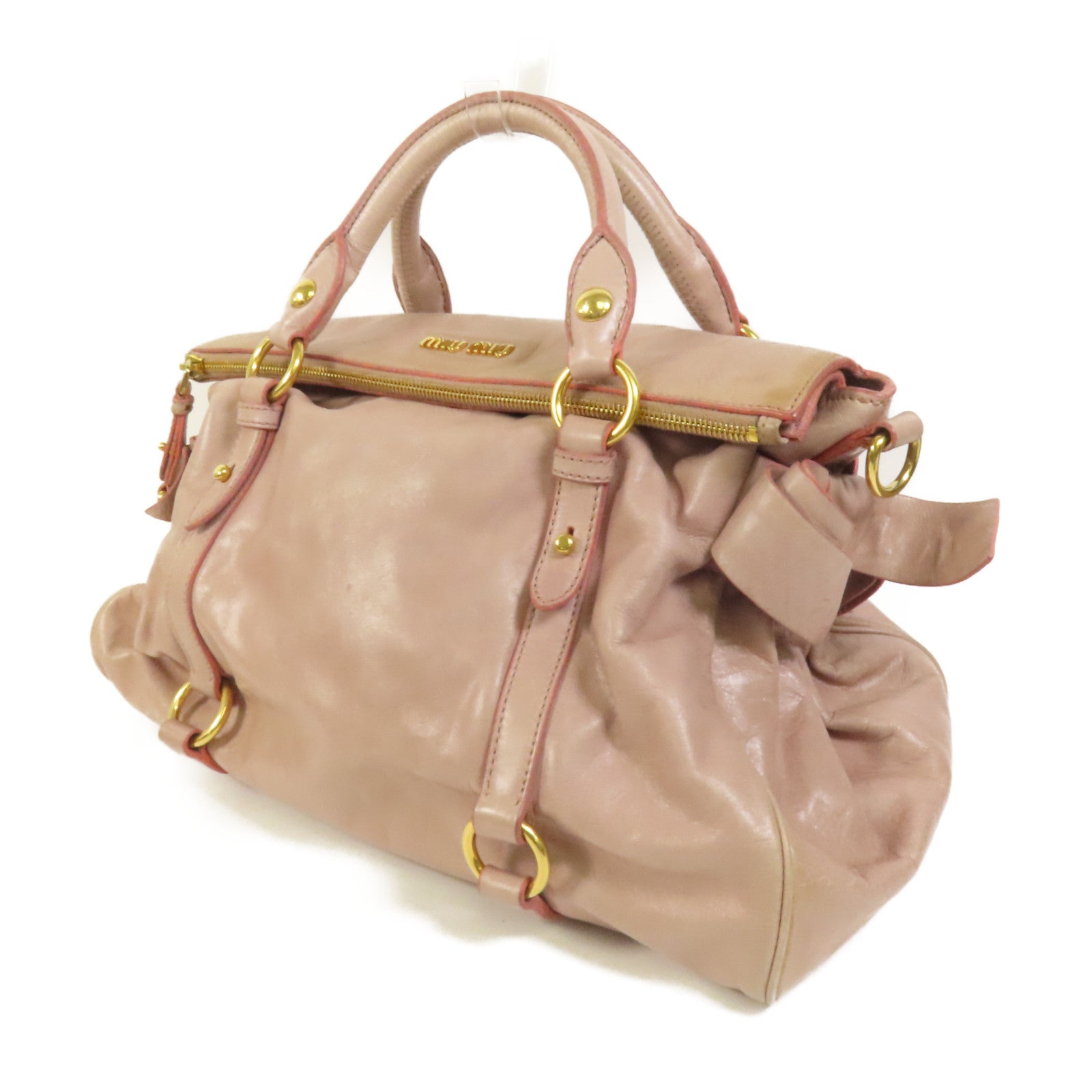 Miu Miu 牛皮皮革2way Shoulder Bag金扣手挽肩背兩用袋
