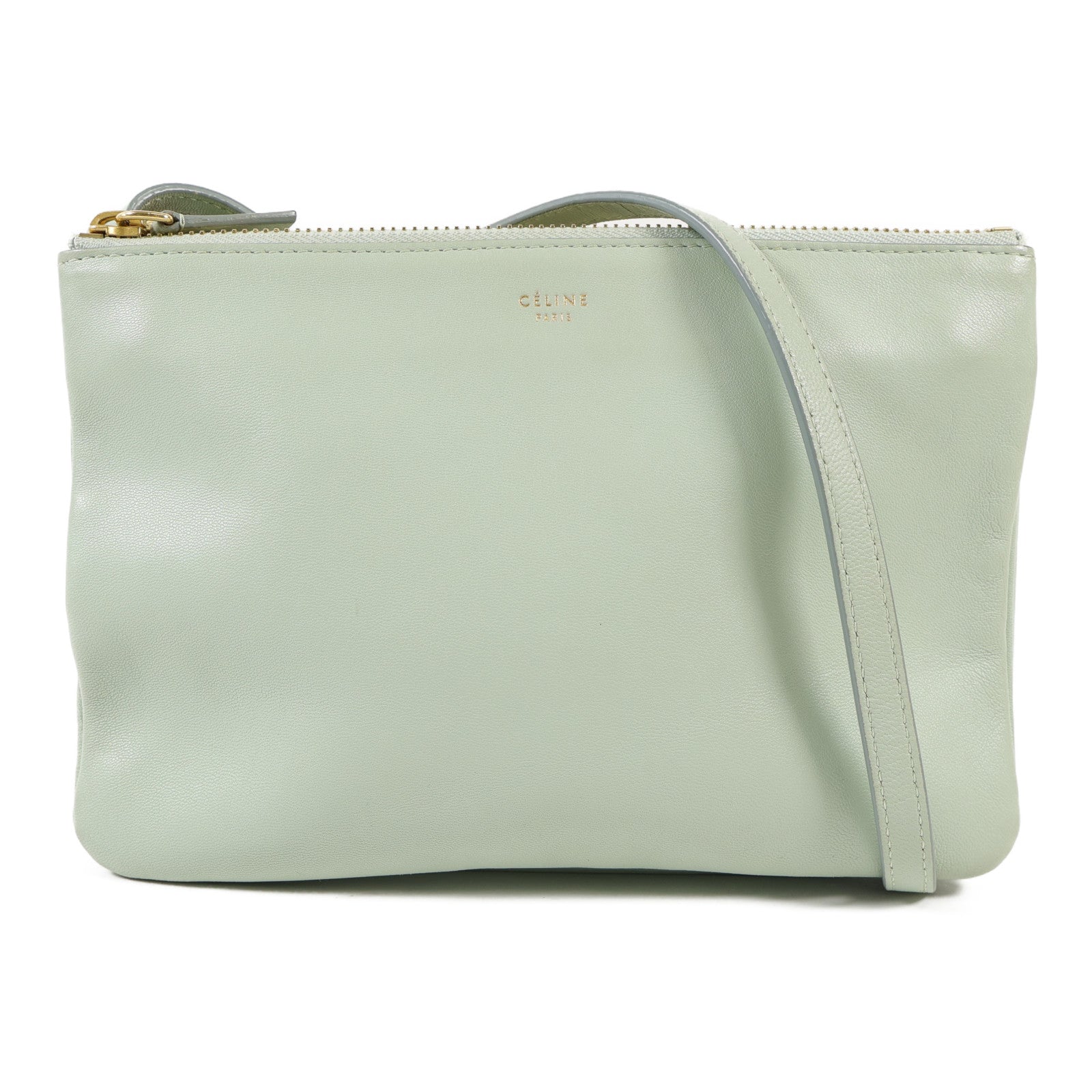 CELINE 【激減優惠】羊皮皮革Trio Small金扣肩背袋