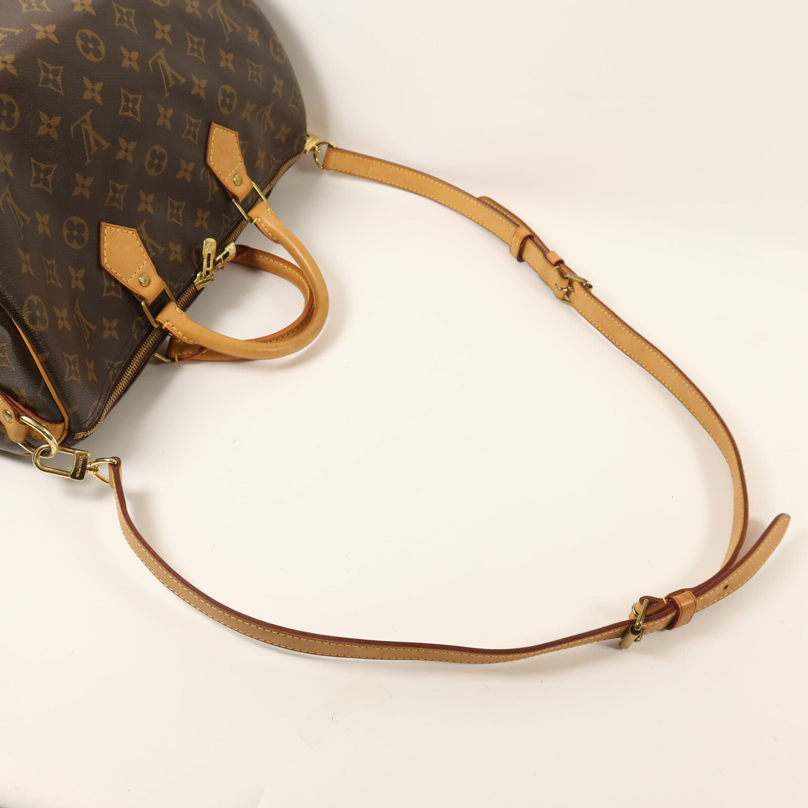 LOUIS VUITTON Monogram Speedy Bandouliere 35金扣手挽肩背兩用袋