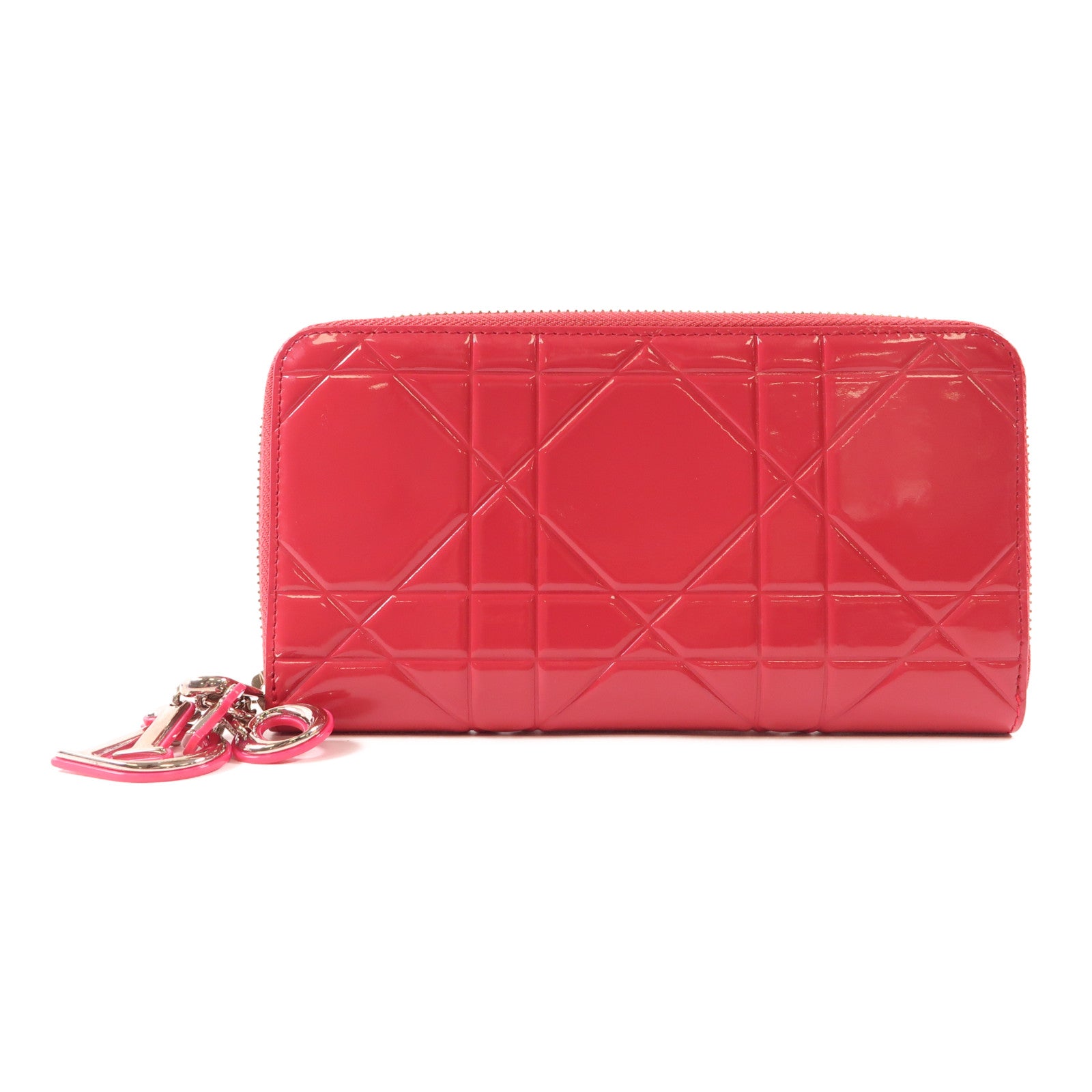 Dior 漆皮皮革Long Wallet銀扣長錢包