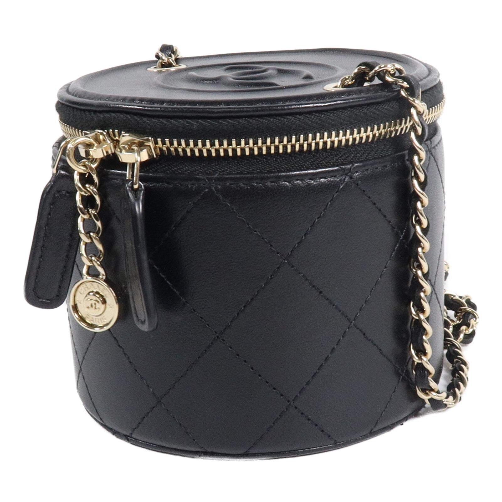 CHANEL 牛皮皮革Mini Vanity Case鏈帶肩背袋