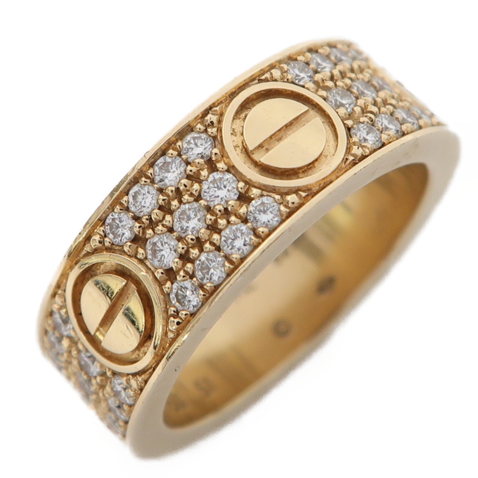 CARTIER 18K金Love Ring Diamond Paved戒指US#5.75 #51