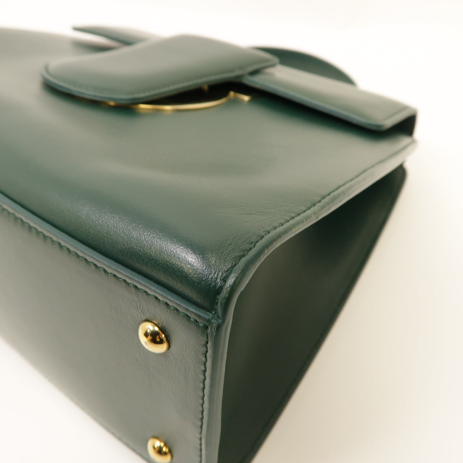 Salvatore Ferragamo 牛皮皮革2way Shoulder Bag金扣手挽肩背兩用袋綠色