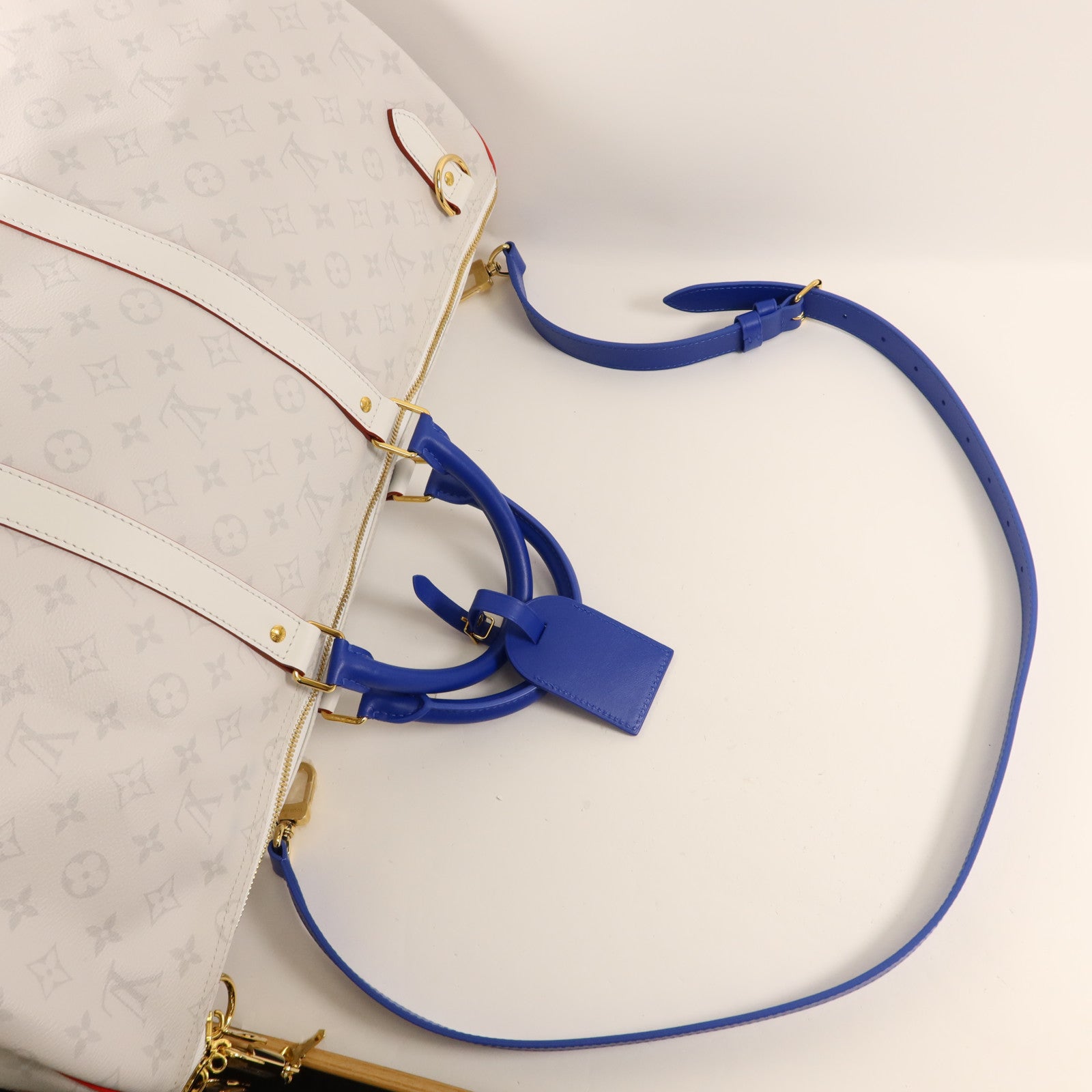 LOUIS VUITTON Monogram Antarctica LV X NBA Keepall Bandouliere55金扣手挽肩背兩用袋