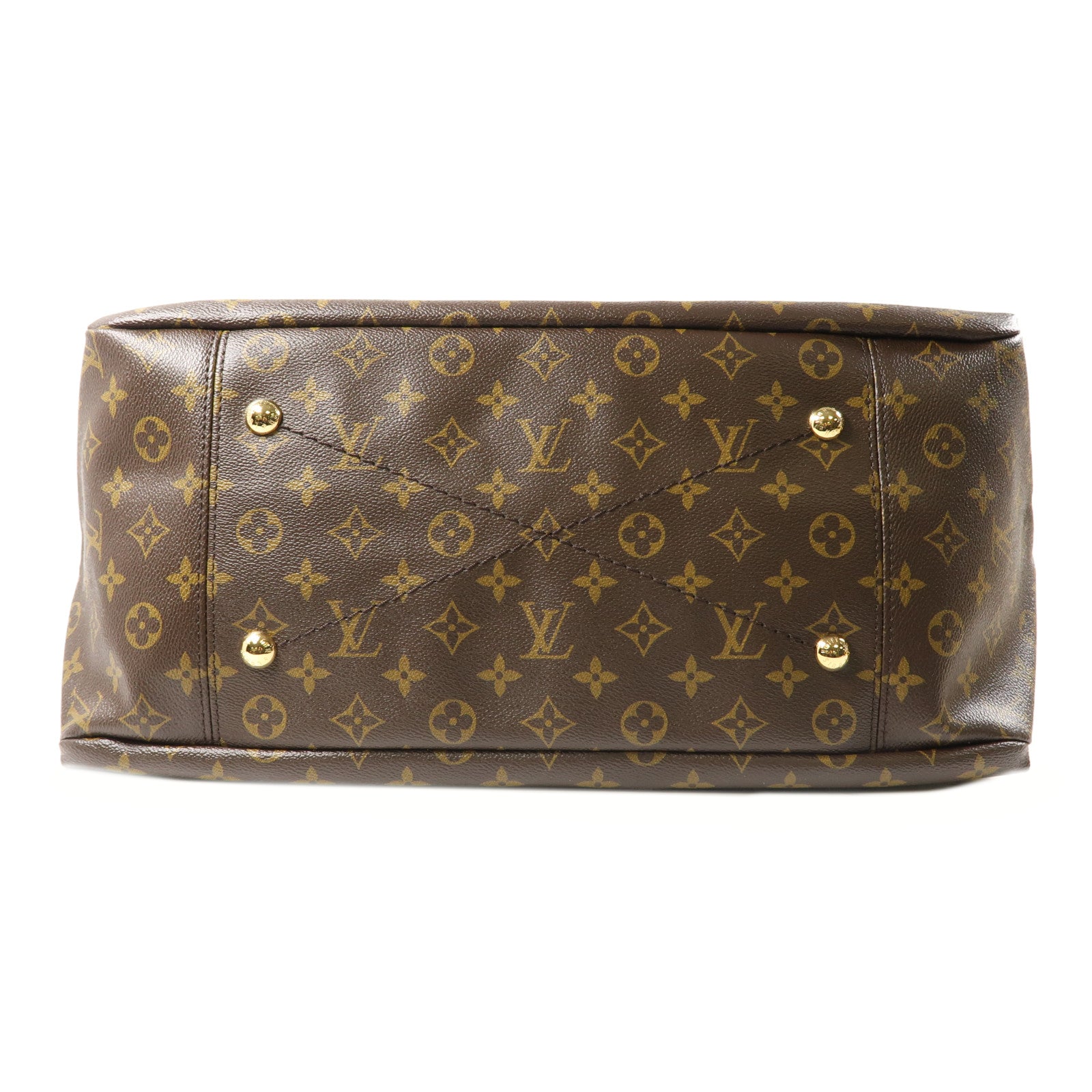 LOUIS VUITTON Monogram Artsy MM金扣肩背袋棕色