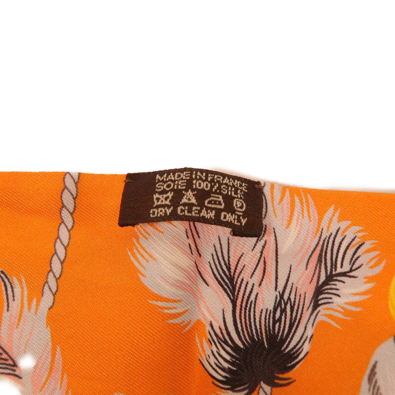 HERMES Max Twilly Thread 108 x 20 Scarf Silk Orange