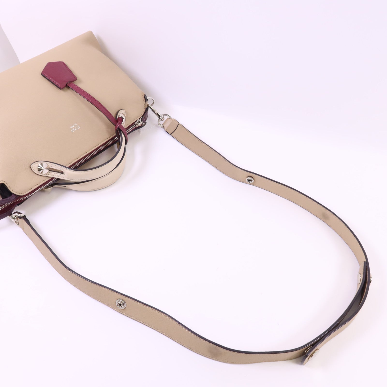 FENDI 牛皮皮革By The Way銀扣手挽肩背兩用袋