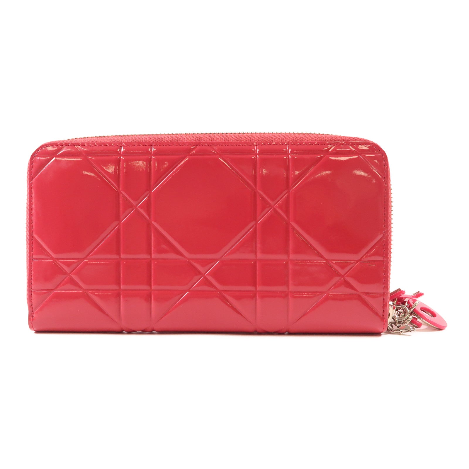 Dior 漆皮皮革Long Wallet銀扣長錢包