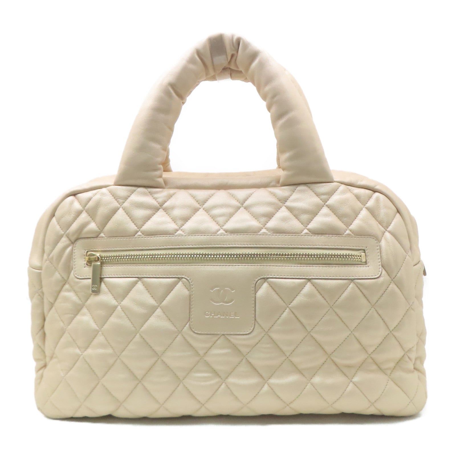 CHANEL 【激減優惠】菱格羊皮皮革Handbag金扣手挽袋金色