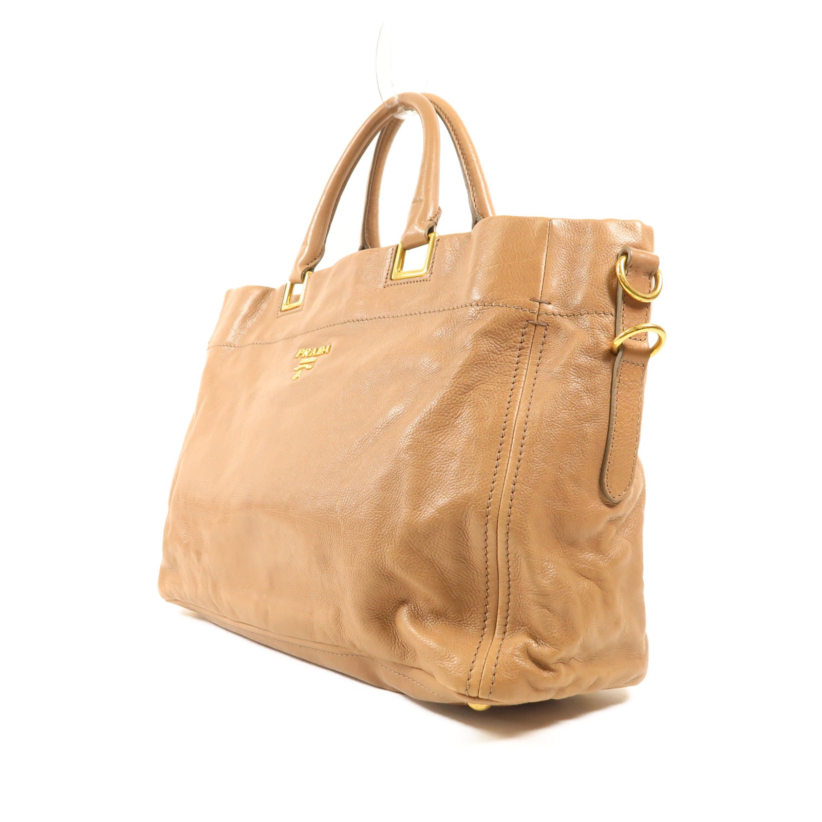 PRADA 牛皮皮革2 Way Shoulder Bag金扣手挽肩背兩用袋