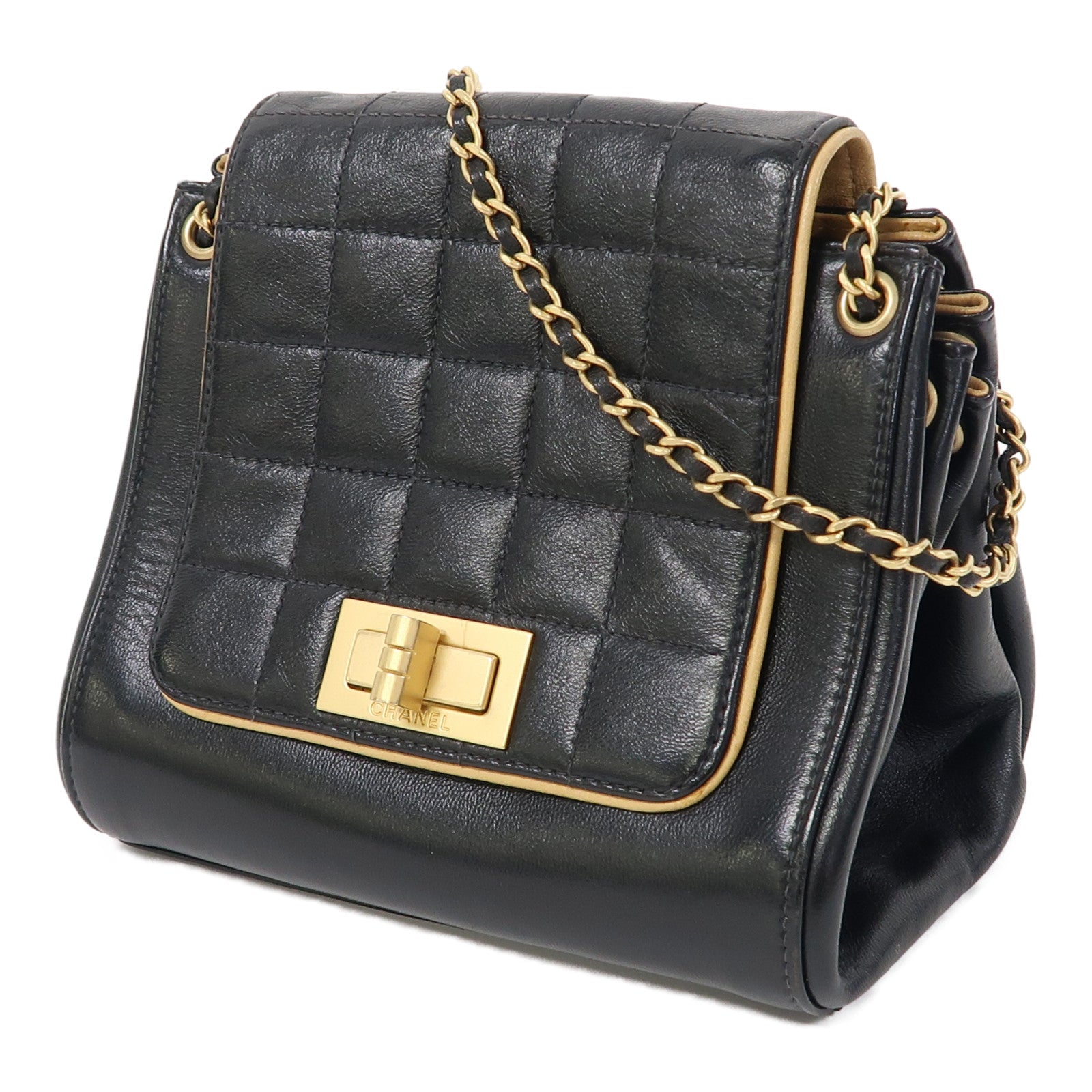 CHANEL 【激減優惠】羊皮皮革Vanity Chain Bag金扣手挽肩背兩用袋黑色