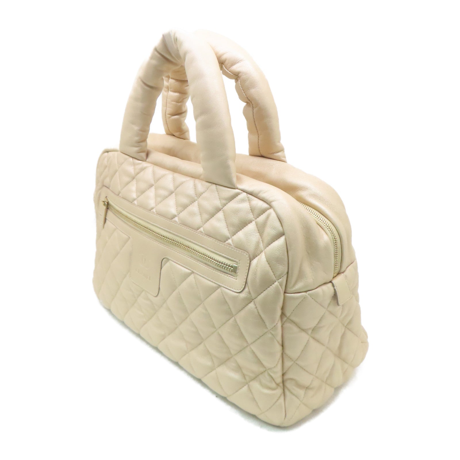 CHANEL 【激減優惠】菱格羊皮皮革Handbag金扣手挽袋金色
