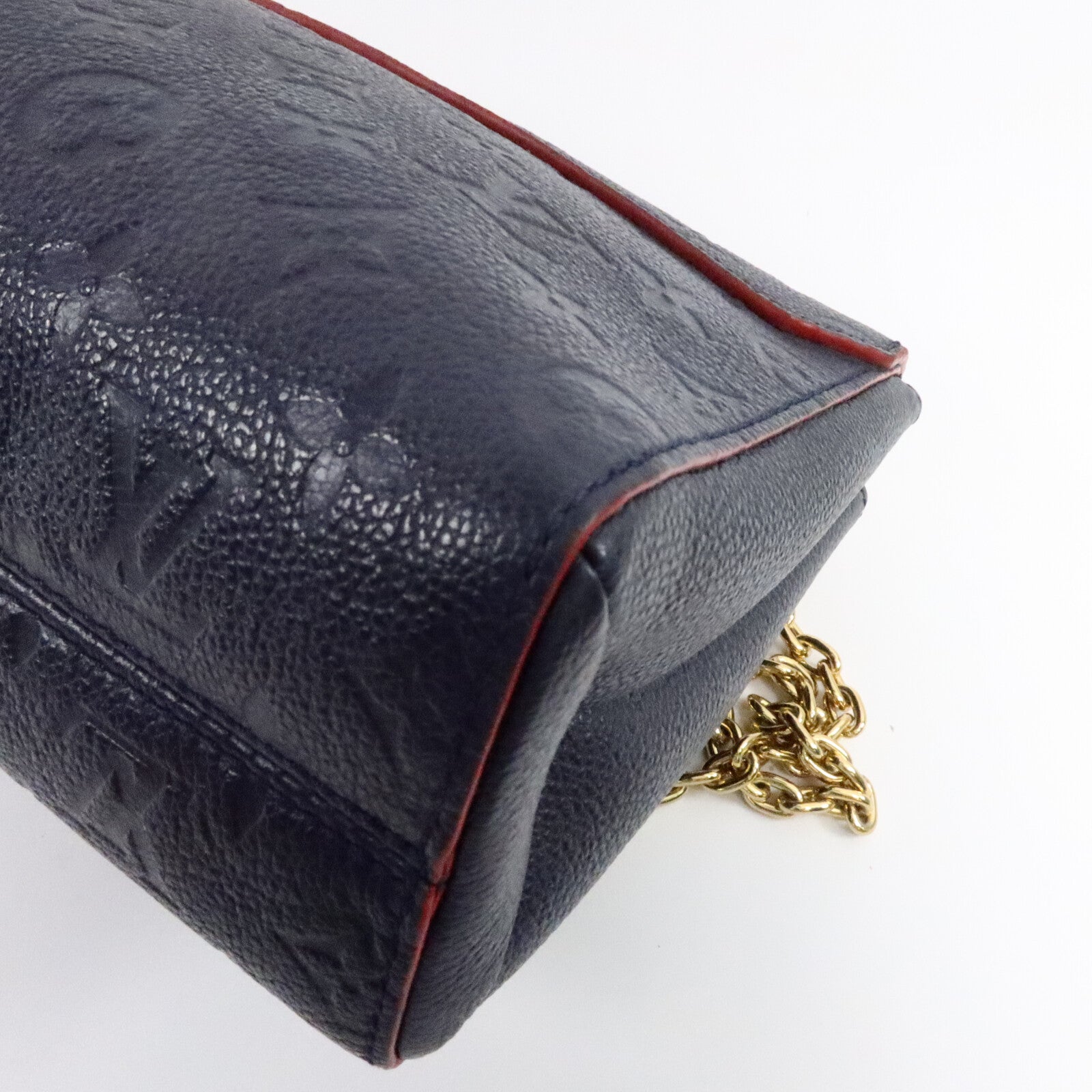 LOUIS VUITTON Monogram Empreinte Vavin PM金扣肩背袋深藍色