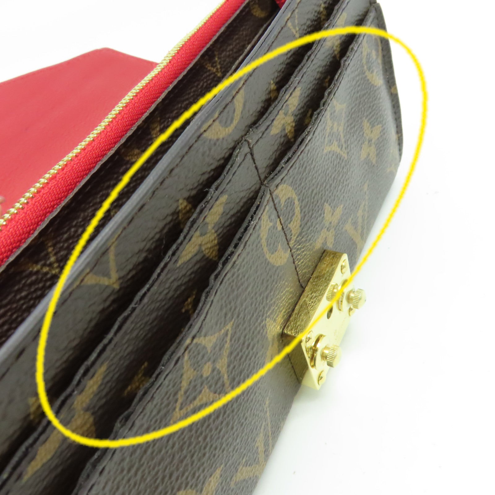 LOUIS VUITTON 【激減優惠】Monogram Pallas Long Wallet金扣長錢包啡色/紅色