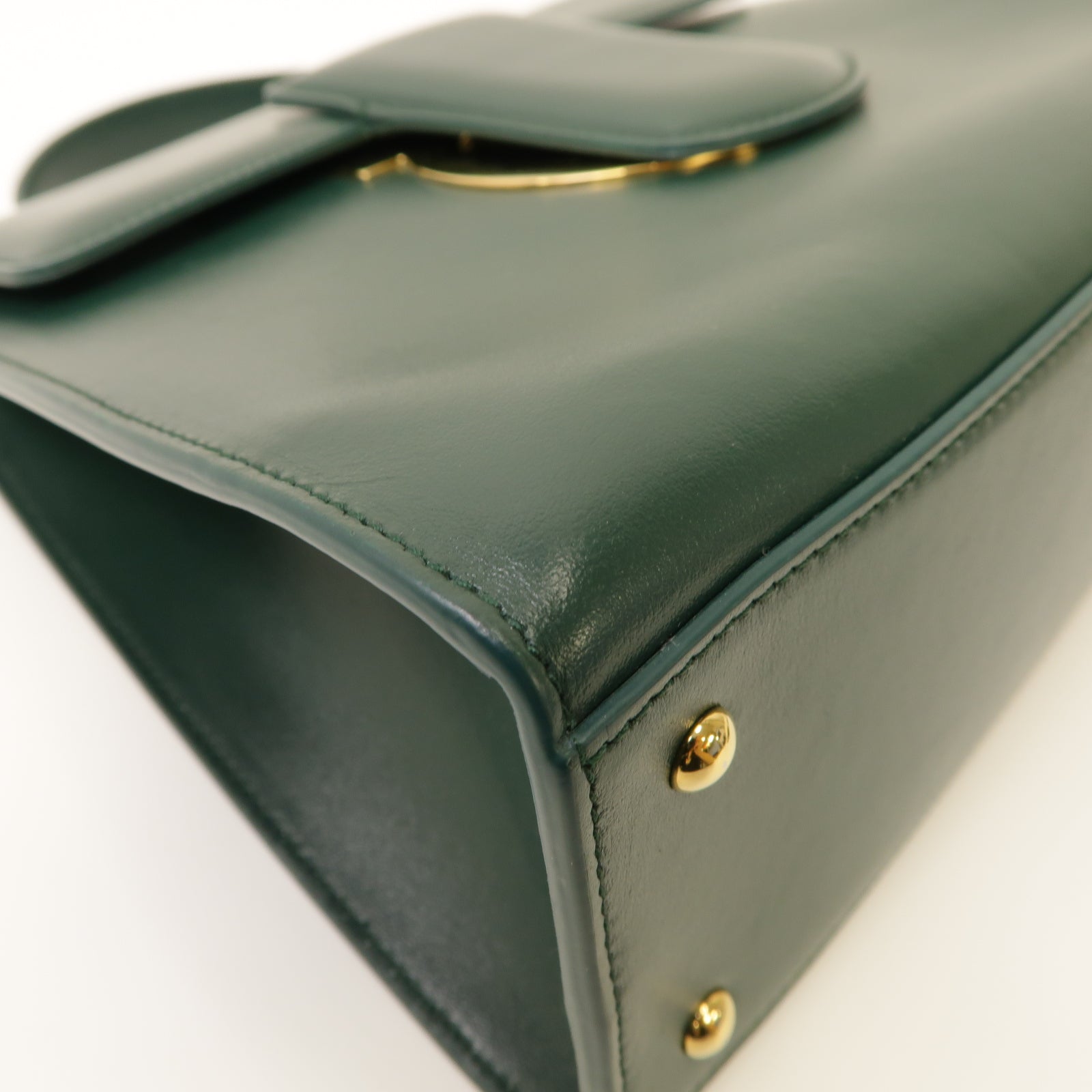 Salvatore Ferragamo 牛皮皮革2way Shoulder Bag金扣手挽肩背兩用袋綠色