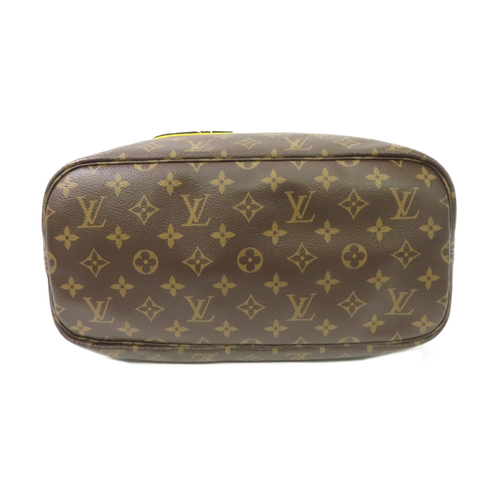 LOUIS VUITTON Monogram Neverfull MM金扣手挽袋棕色