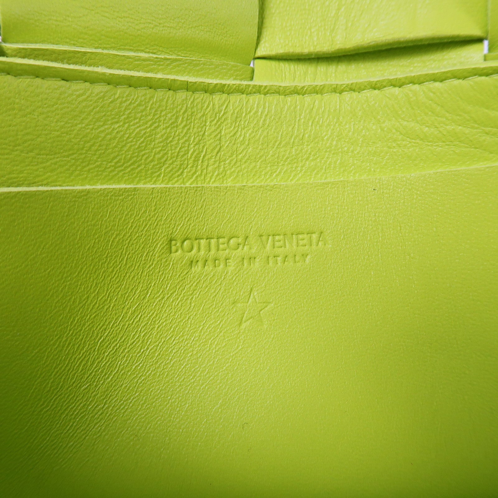 BOTTEGA VENETA 織紋牛皮皮革Waist Bag銀扣螢光綠色
