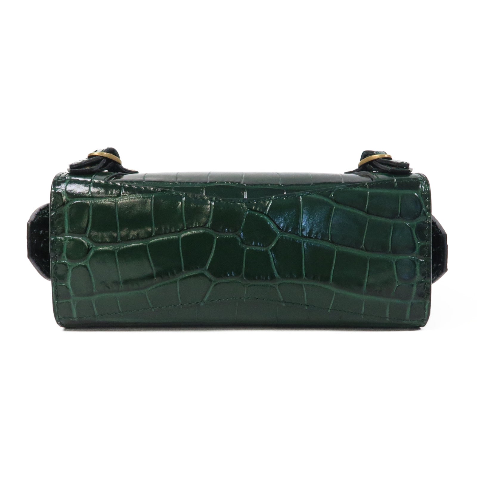 BALENCIAGA 牛皮皮革Neo Classic金扣手挽肩背兩用袋綠色