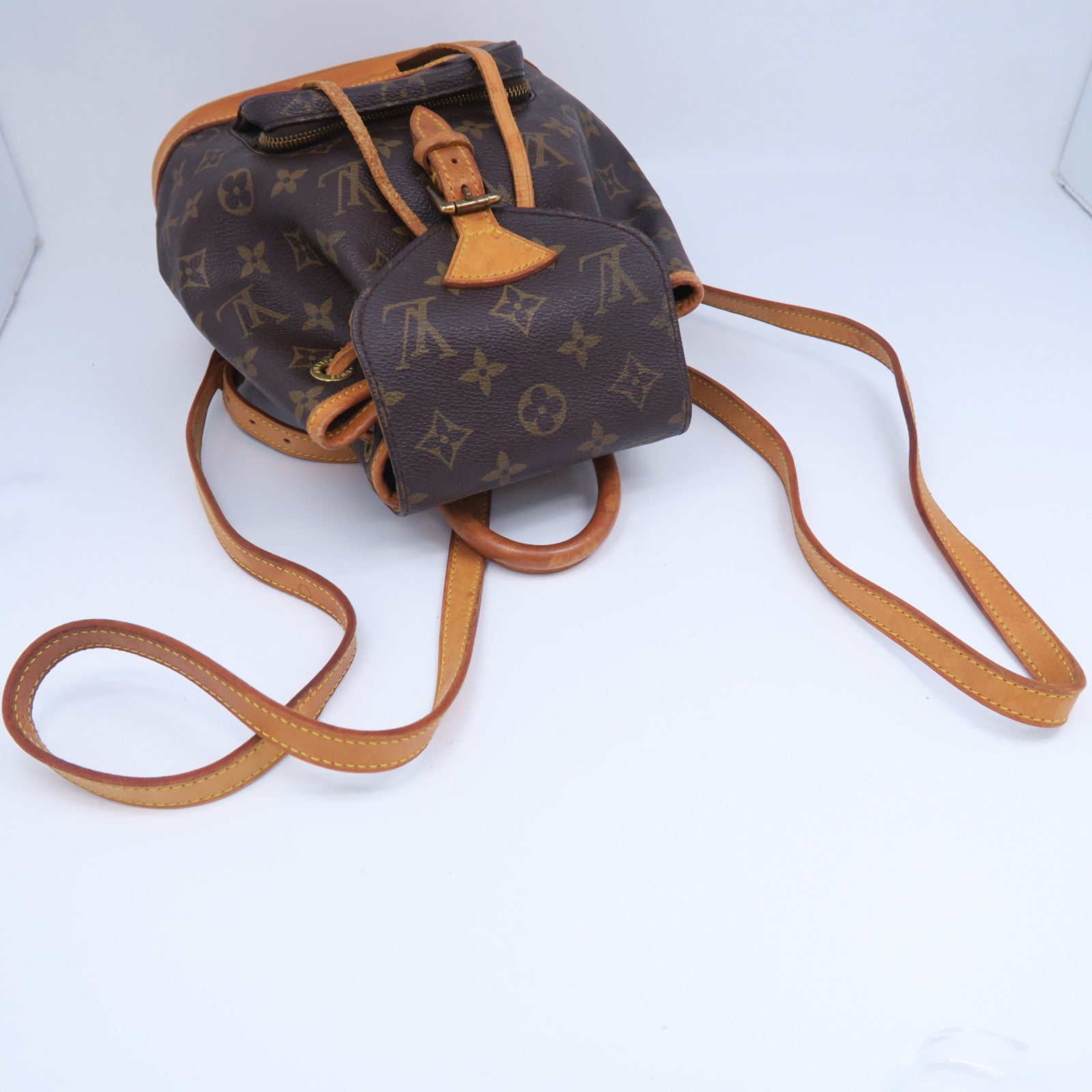 LOUIS VUITTON 【清倉大減價】Monogram Mini Montsouris金扣背包啡色