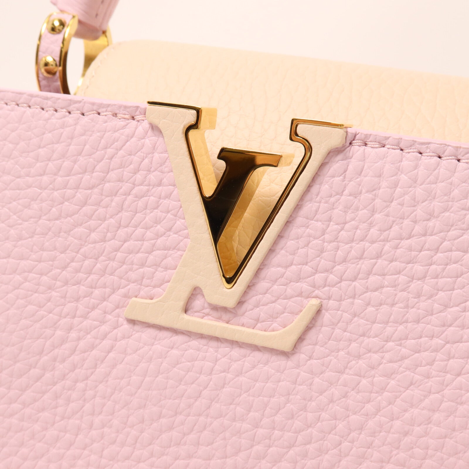 LOUIS VUITTON 牛皮皮革Capucines Mini鏈帶手挽肩背兩用袋