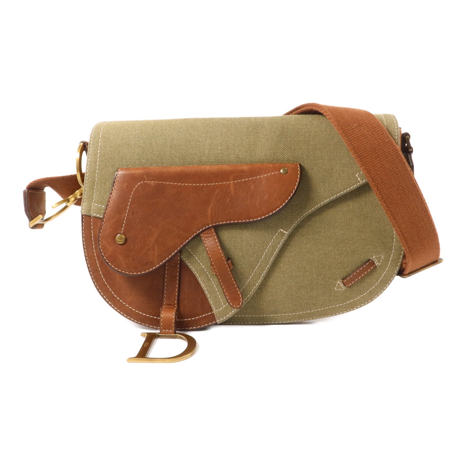 Dior 帆布Saddle Bag肩背袋