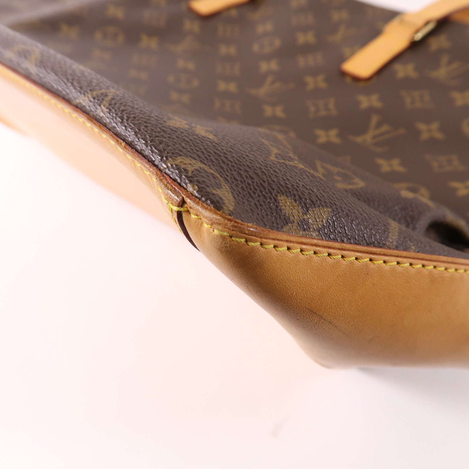 LOUIS VUITTON Monogram Cabas Mezzo金扣肩背袋棕色