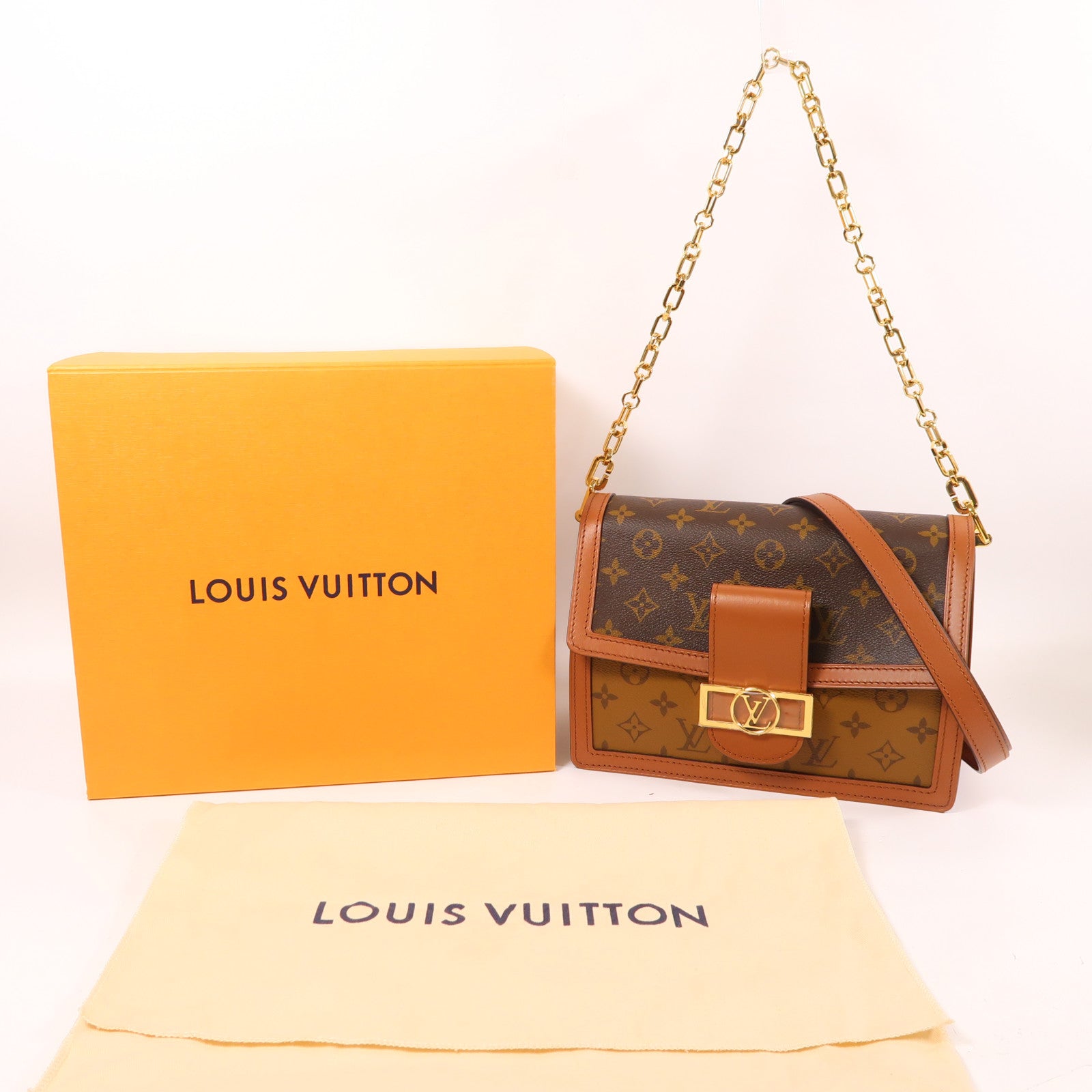 LOUIS VUITTON 【激減優惠】Monogram/Monogram Reverse Dauphine MM金扣手挽肩背兩用袋