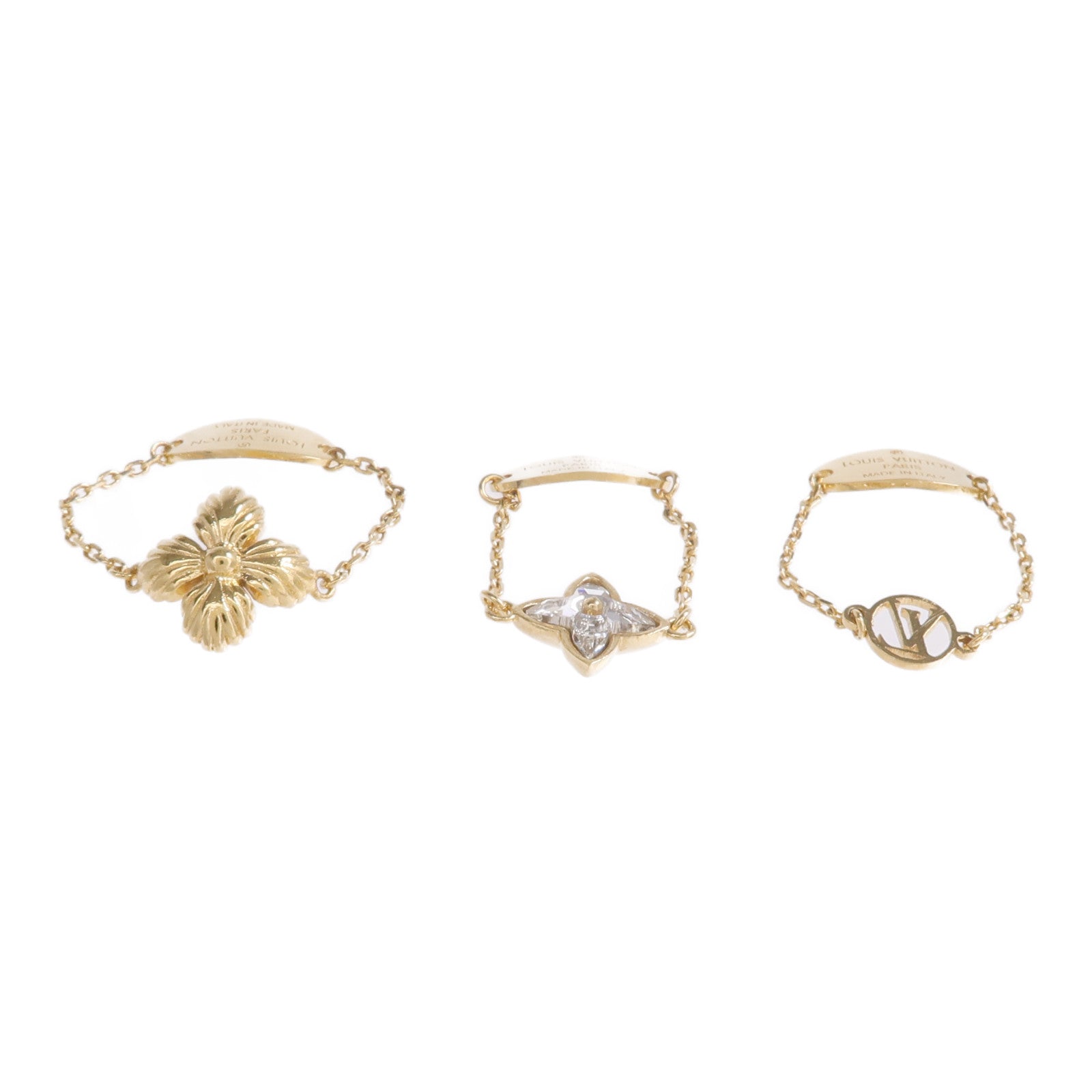 LOUIS VUITTON 金屬Burg Blooming Strass Ring Set戒指US#6.75/7.25/10