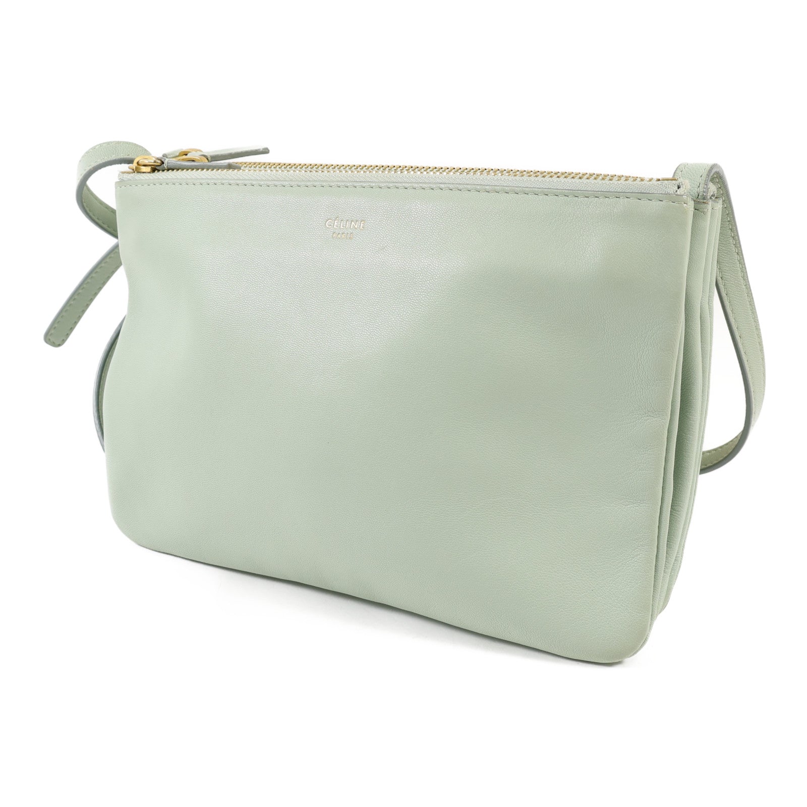 CELINE 羊皮皮革Trio Small金扣肩背袋