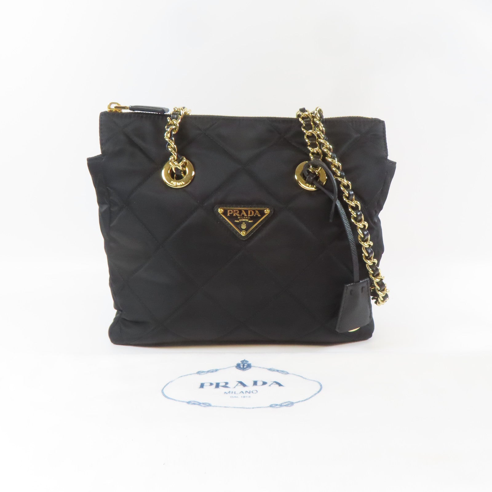 PRADA 【激減優惠】尼龍Re-Edition 1995 Chain Shoulder Bag金扣肩背袋黑色