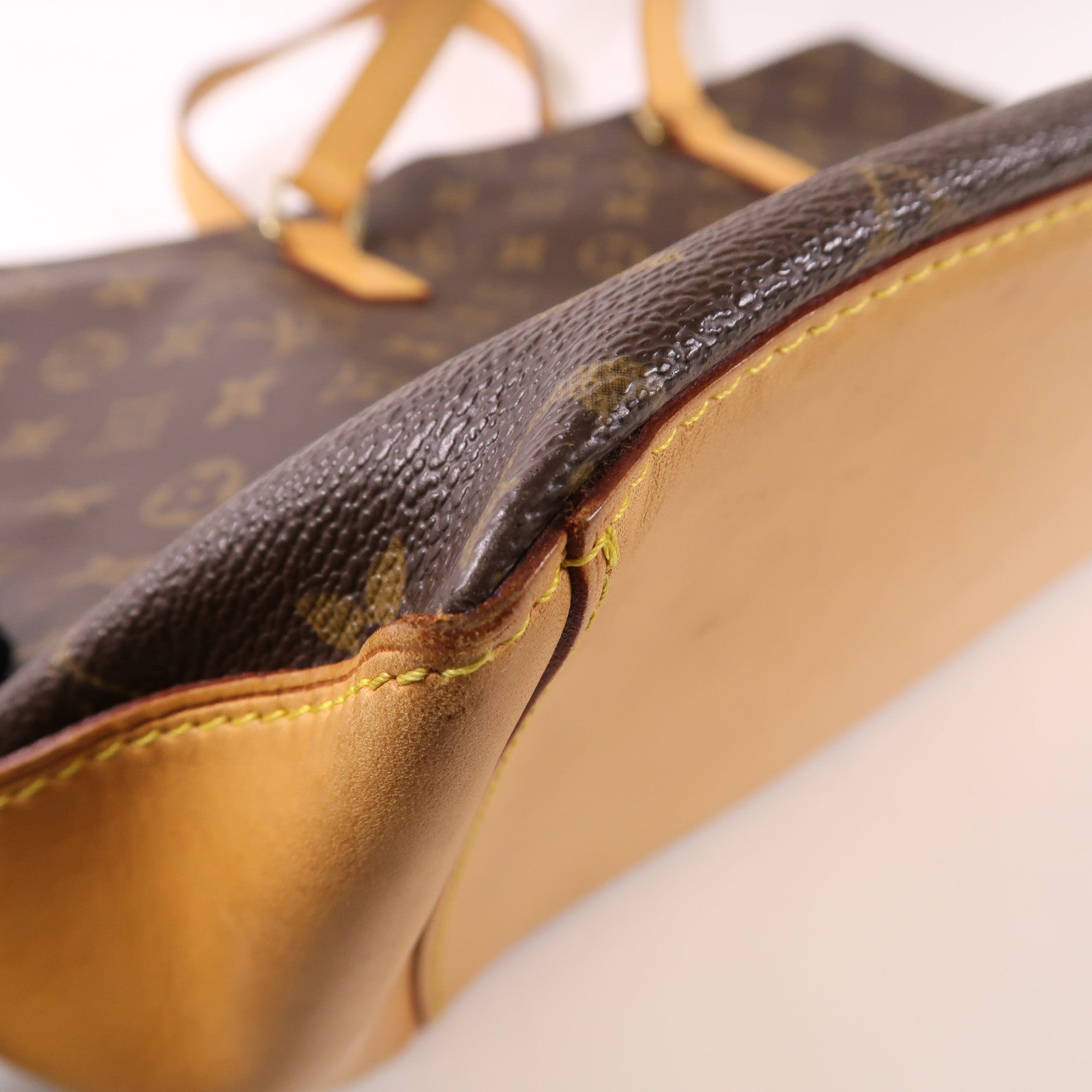 LOUIS VUITTON Monogram Cabas Mezzo金扣肩背袋棕色