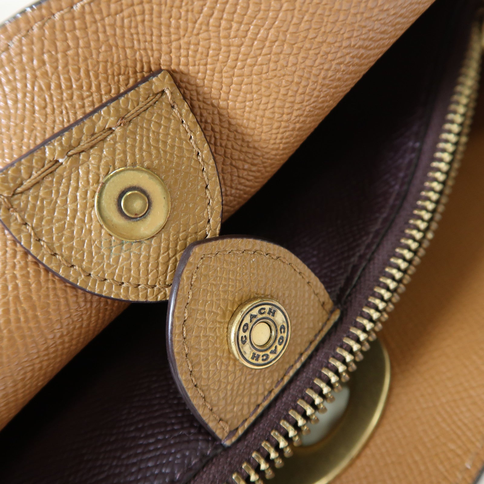 COACH 皮革Willow Shoulder Bag金扣手挽肩背兩用袋米色/棕色