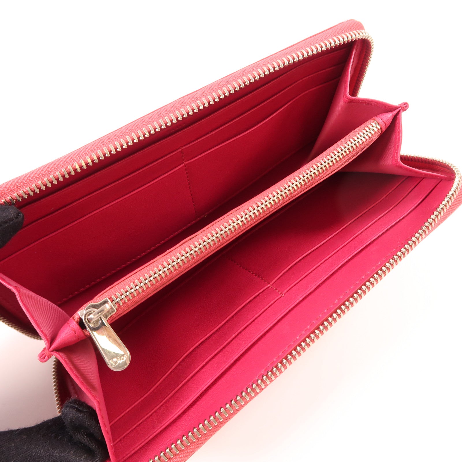Dior CD SHW Long Wallet Patent Leather Pink
