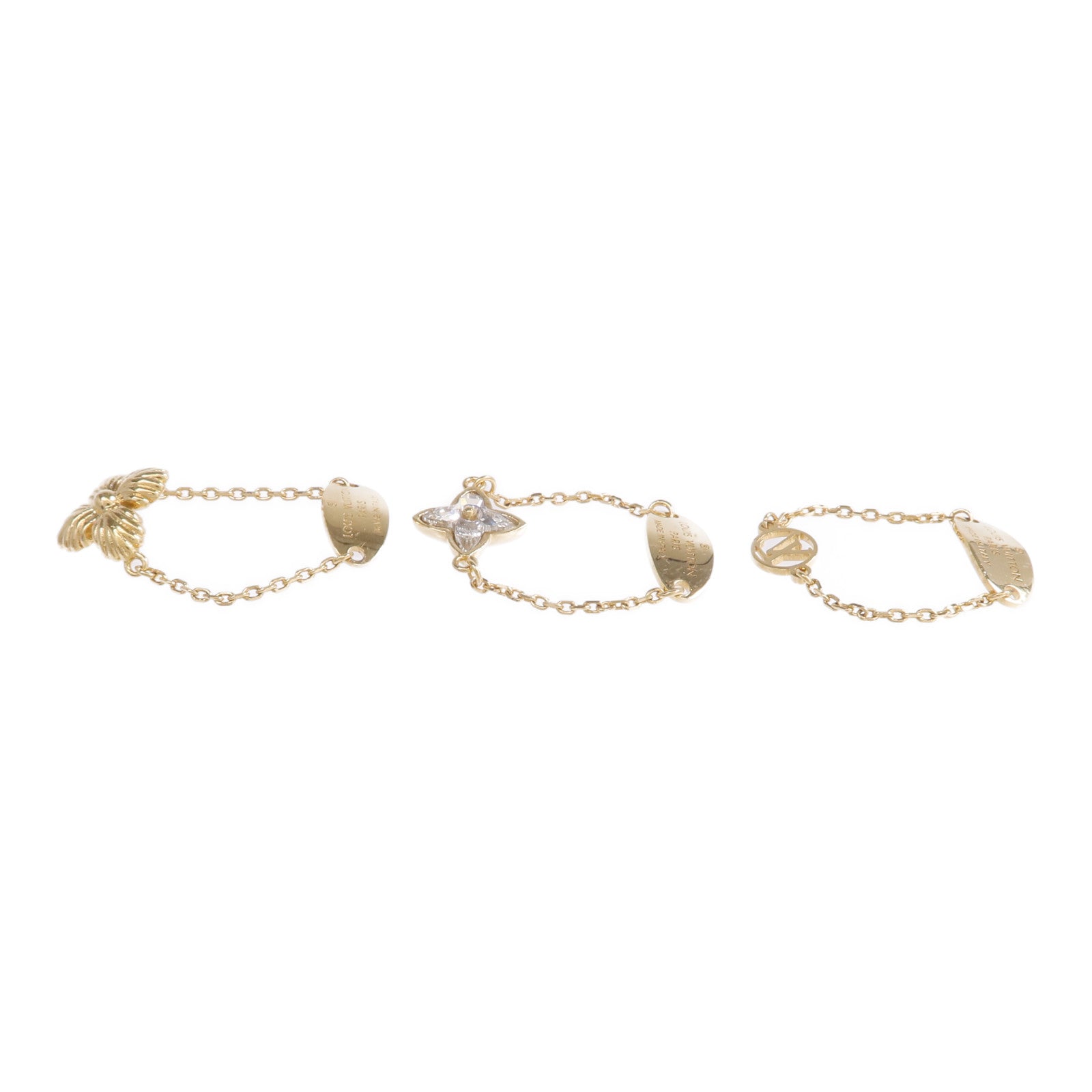 LOUIS VUITTON 金屬Burg Blooming Strass Ring Set戒指US#6.75/7.25/10