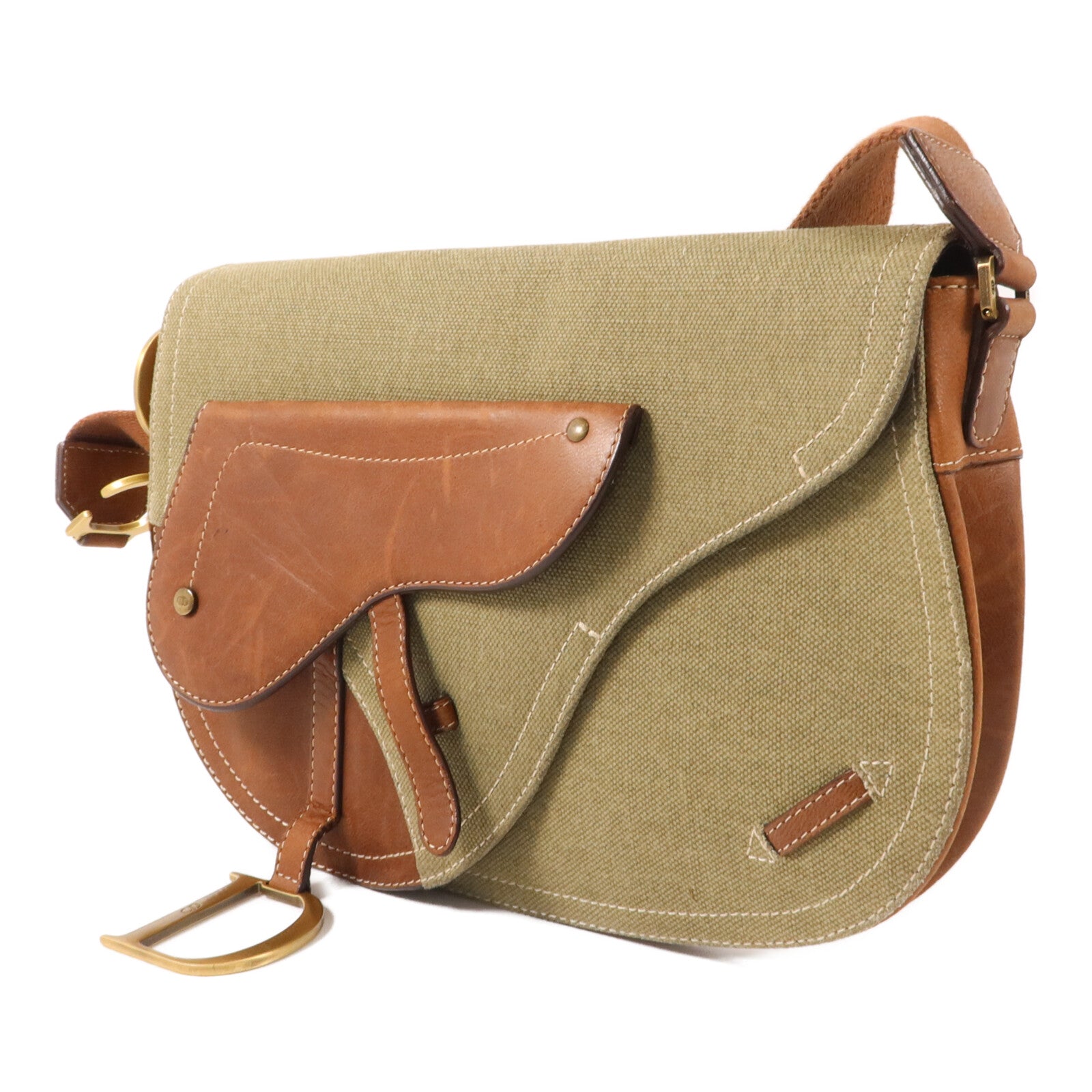 Dior 帆布Saddle Bag肩背袋