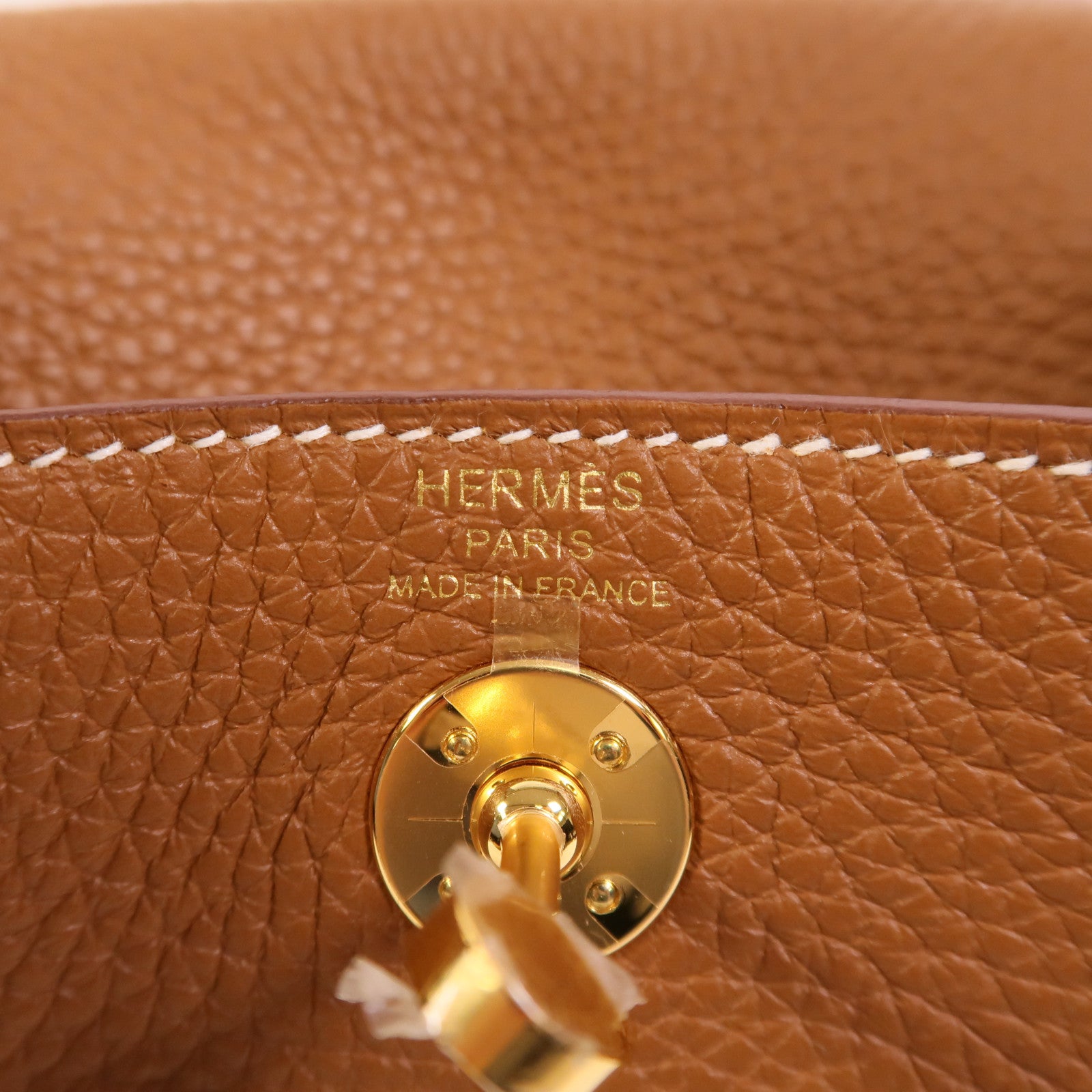 HERMES Clemence皮革Mini Lindy金扣手挽肩背兩用袋Gold