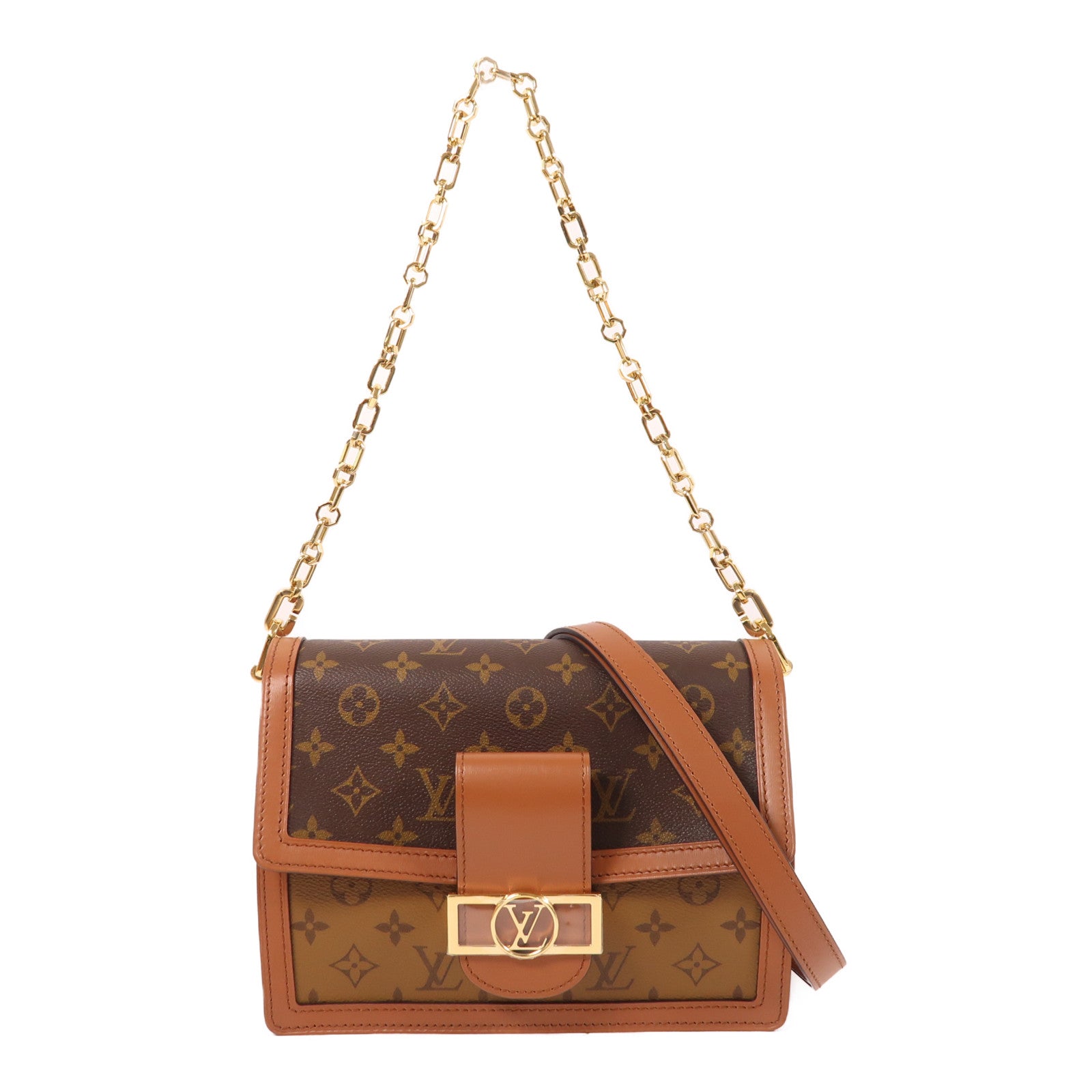LOUIS VUITTON 【激減優惠】Monogram/Monogram Reverse Dauphine MM金扣手挽肩背兩用袋