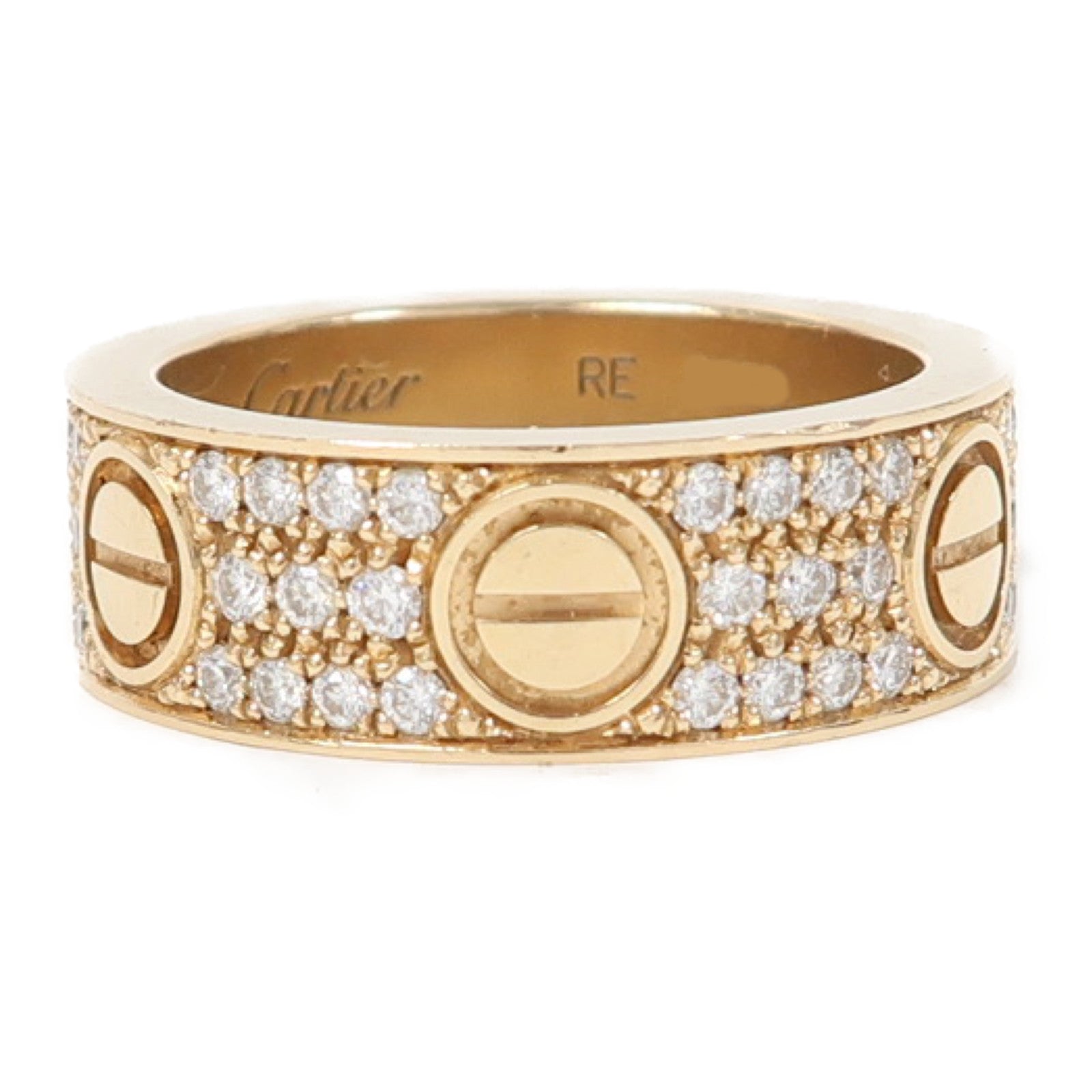 CARTIER 18K金Love Ring Diamond Paved戒指US#5.75 #51