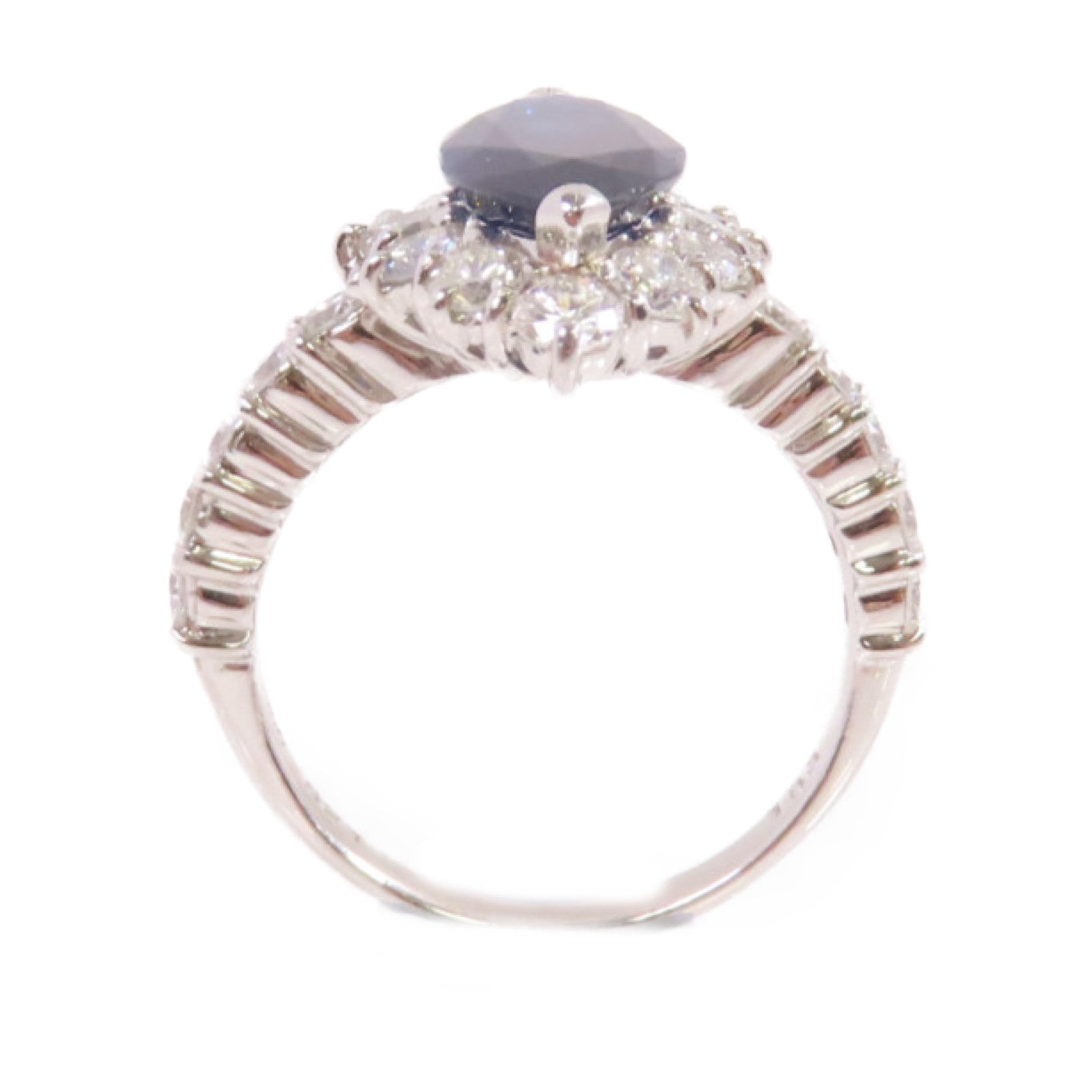 JEWELRY PT900鉑金/3.21ct藍寶石/1.83ct鑽石Sapphire Diamond Ring戒指US#6.75