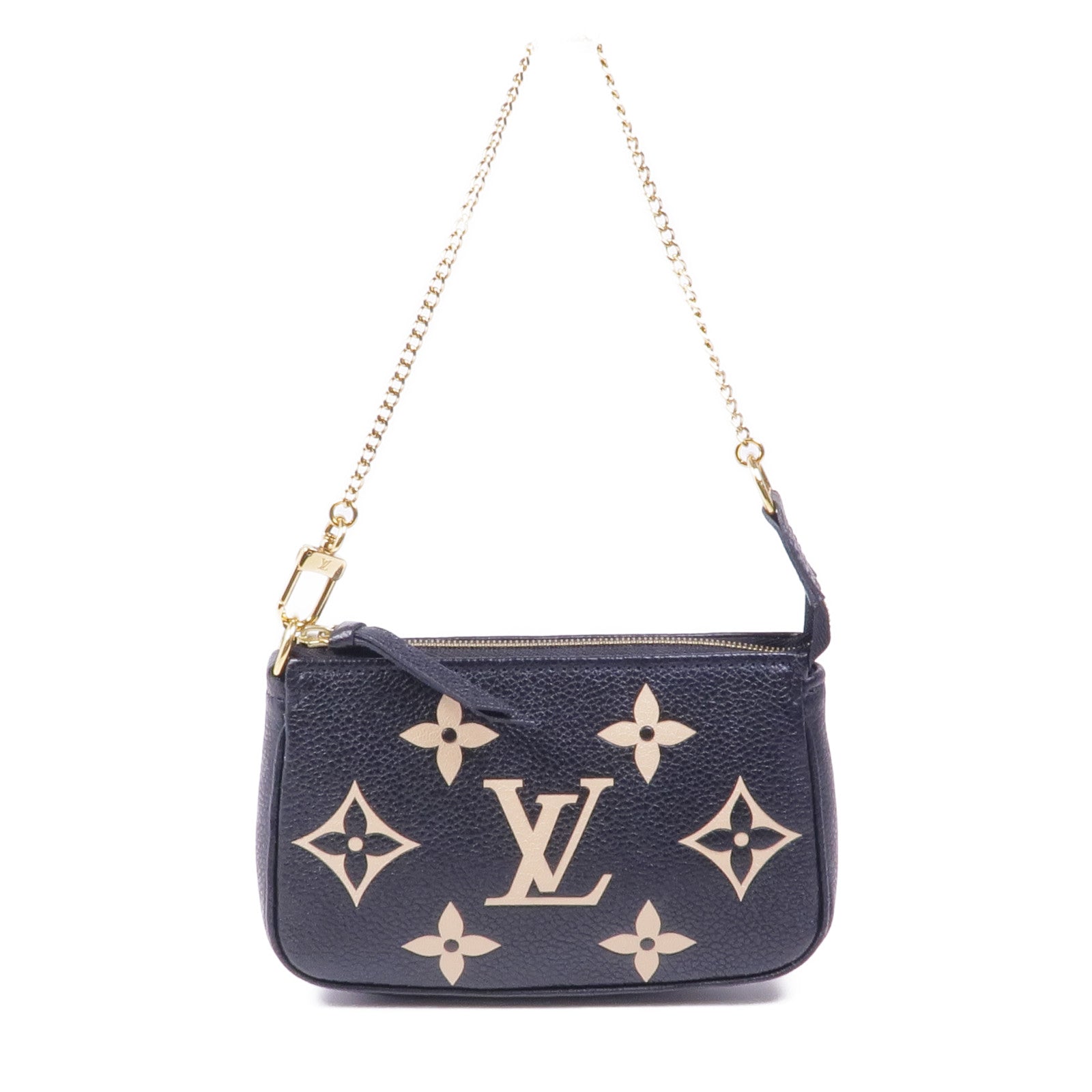 LOUIS VUITTON Monogram Empreinte Mini Pochette金扣鏈帶手挽袋